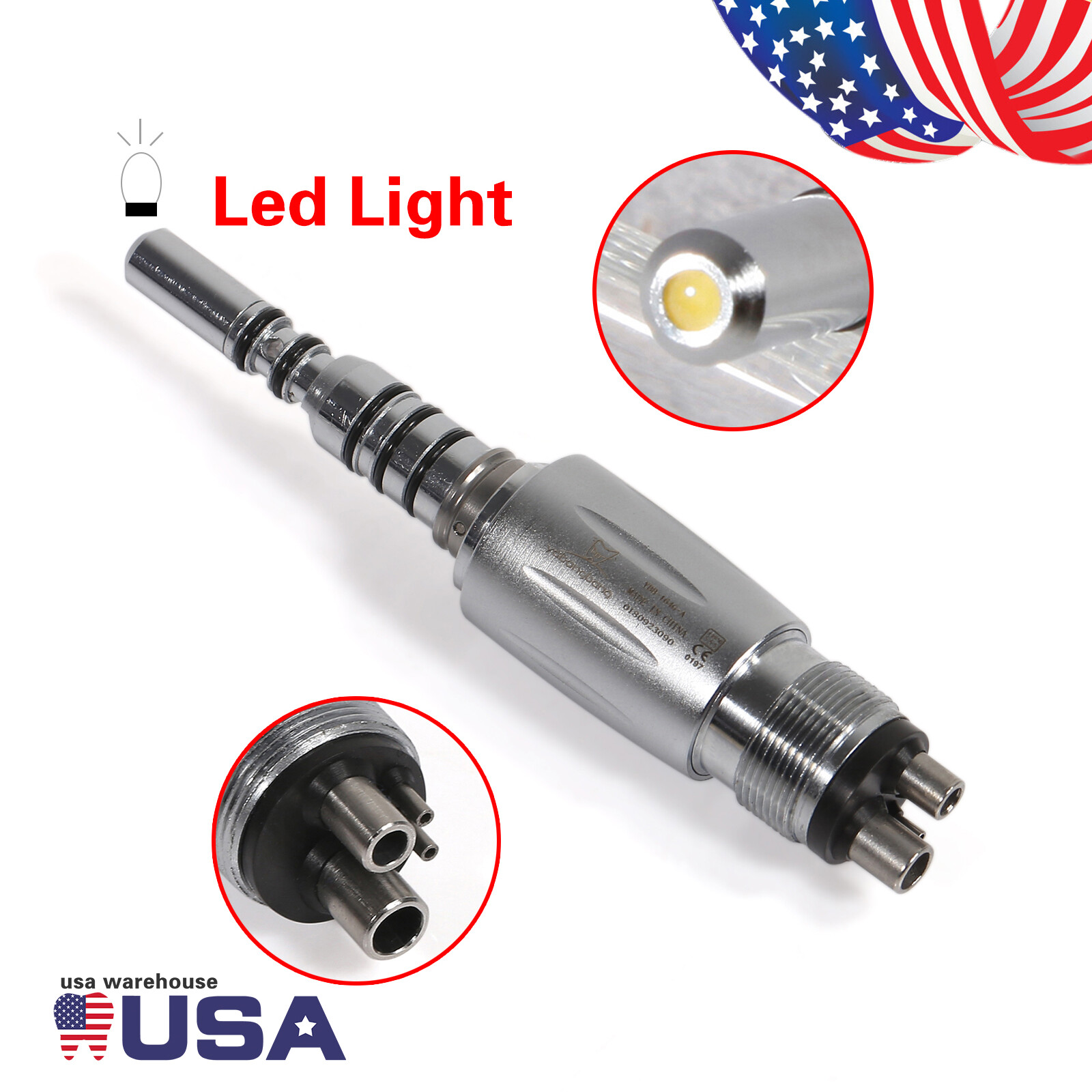 Dental LED Quick Coupler 4/6 Hole fit Kavo Multiflex LUX Fiber Optic Handpiece