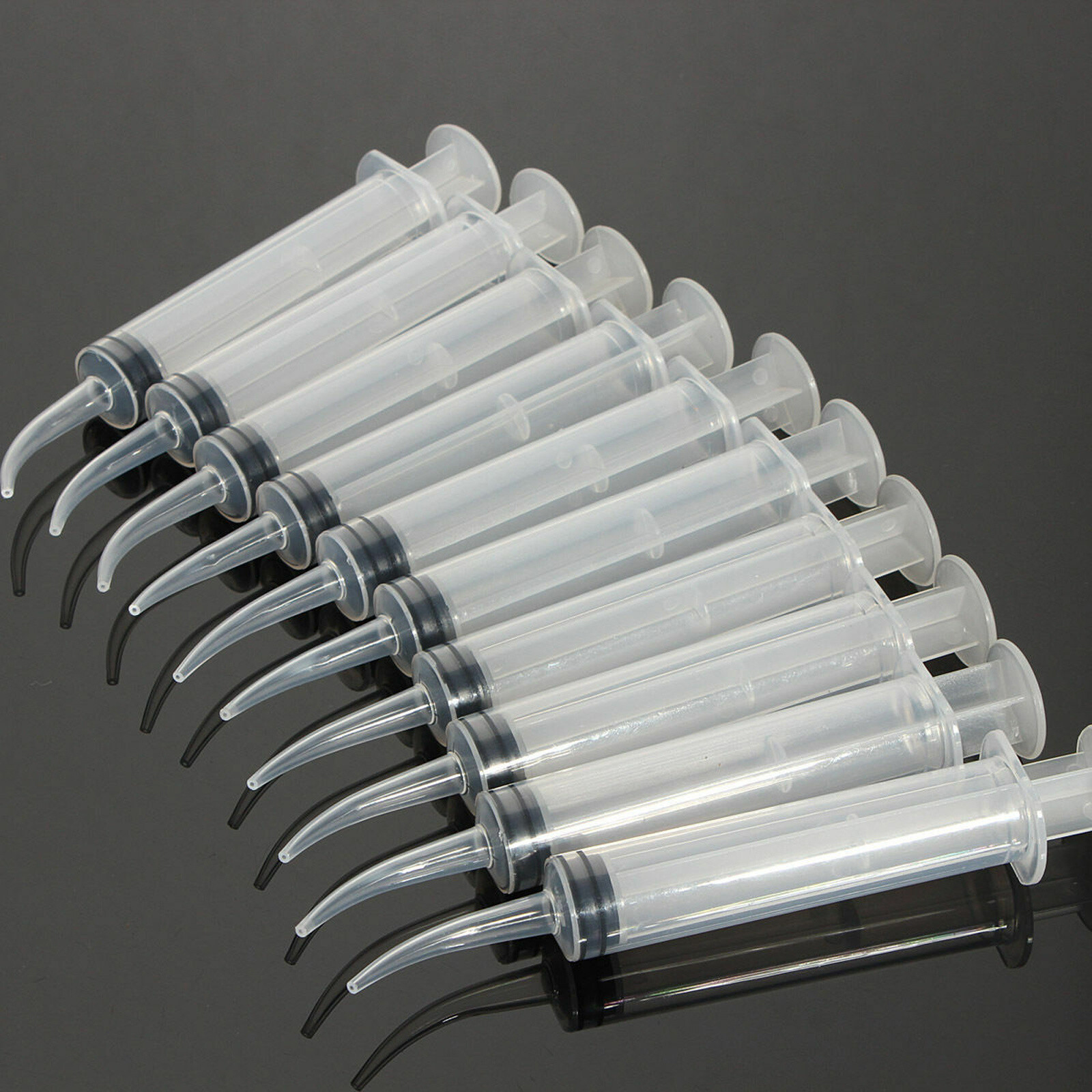 50 pcs Dental Disposable Curved Oral Tip Utility Irrigation Syringes 12ml