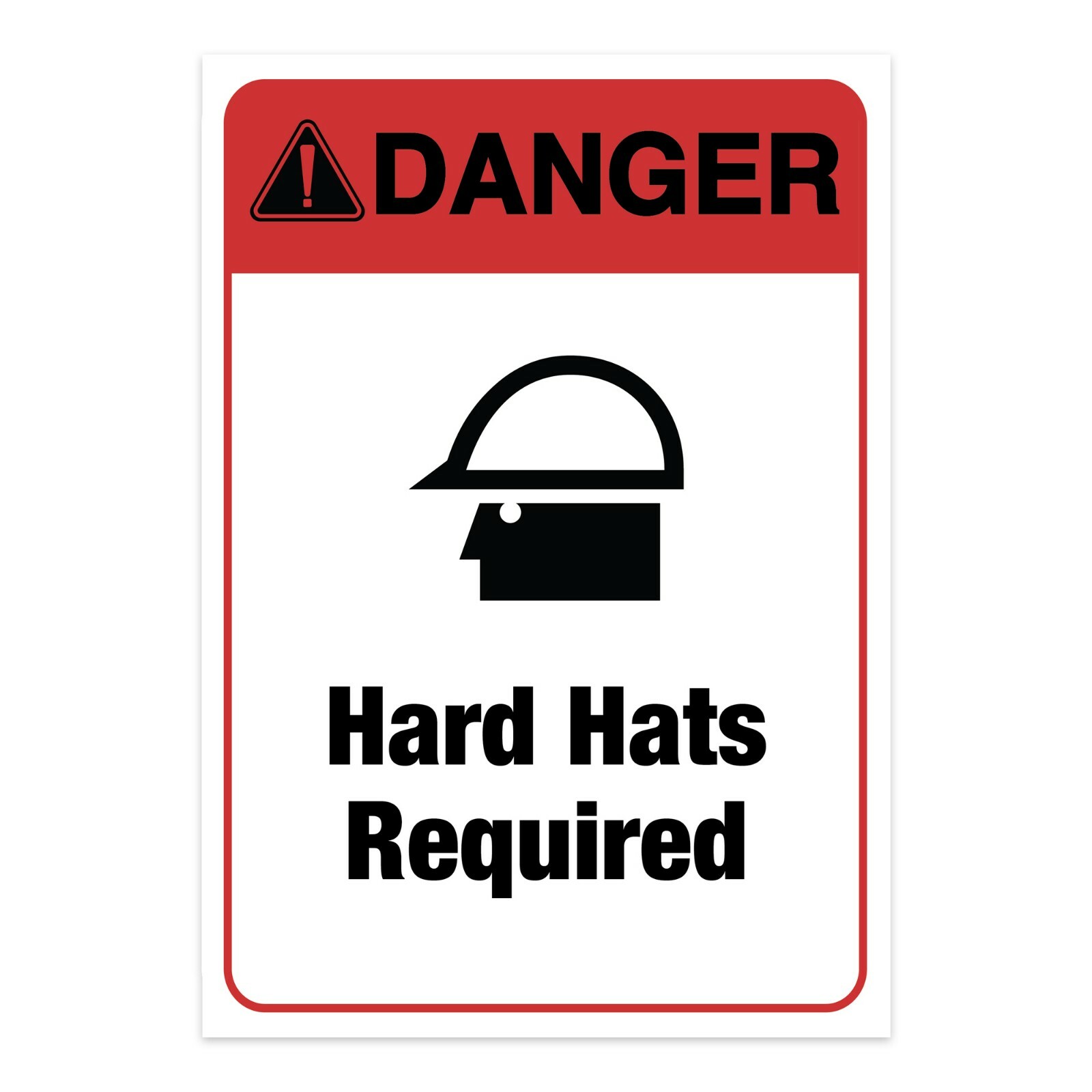 Notice Hard Hats Required Sign Vinyl Decal Window Wall Safety Warning Sticker