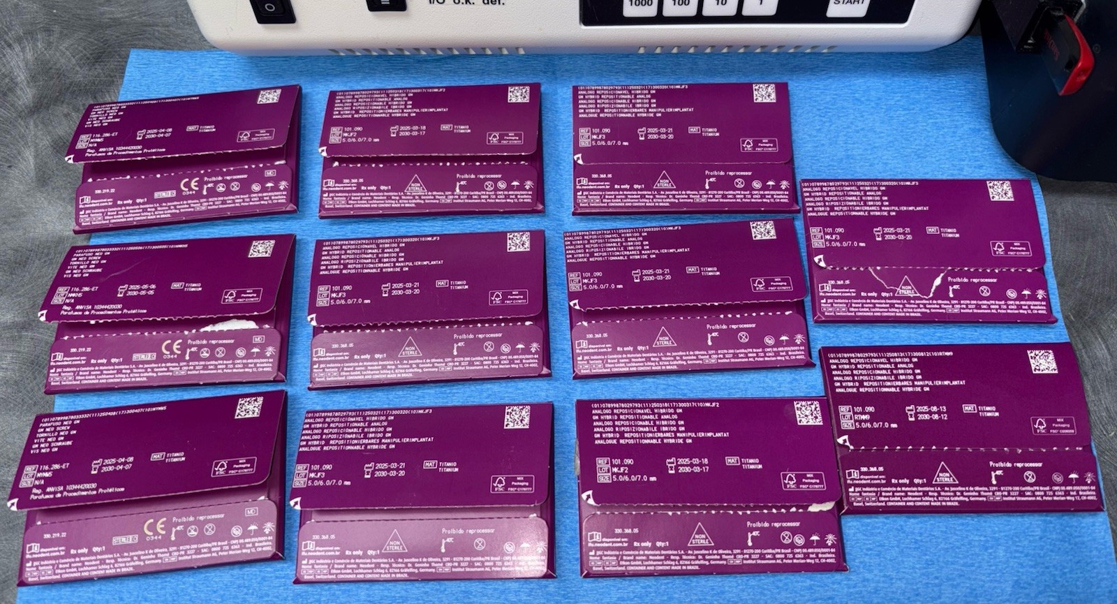 11 X Dental Lab Analog Neodent GM Repositionable Titanium Size 5.0/6.0/7.0