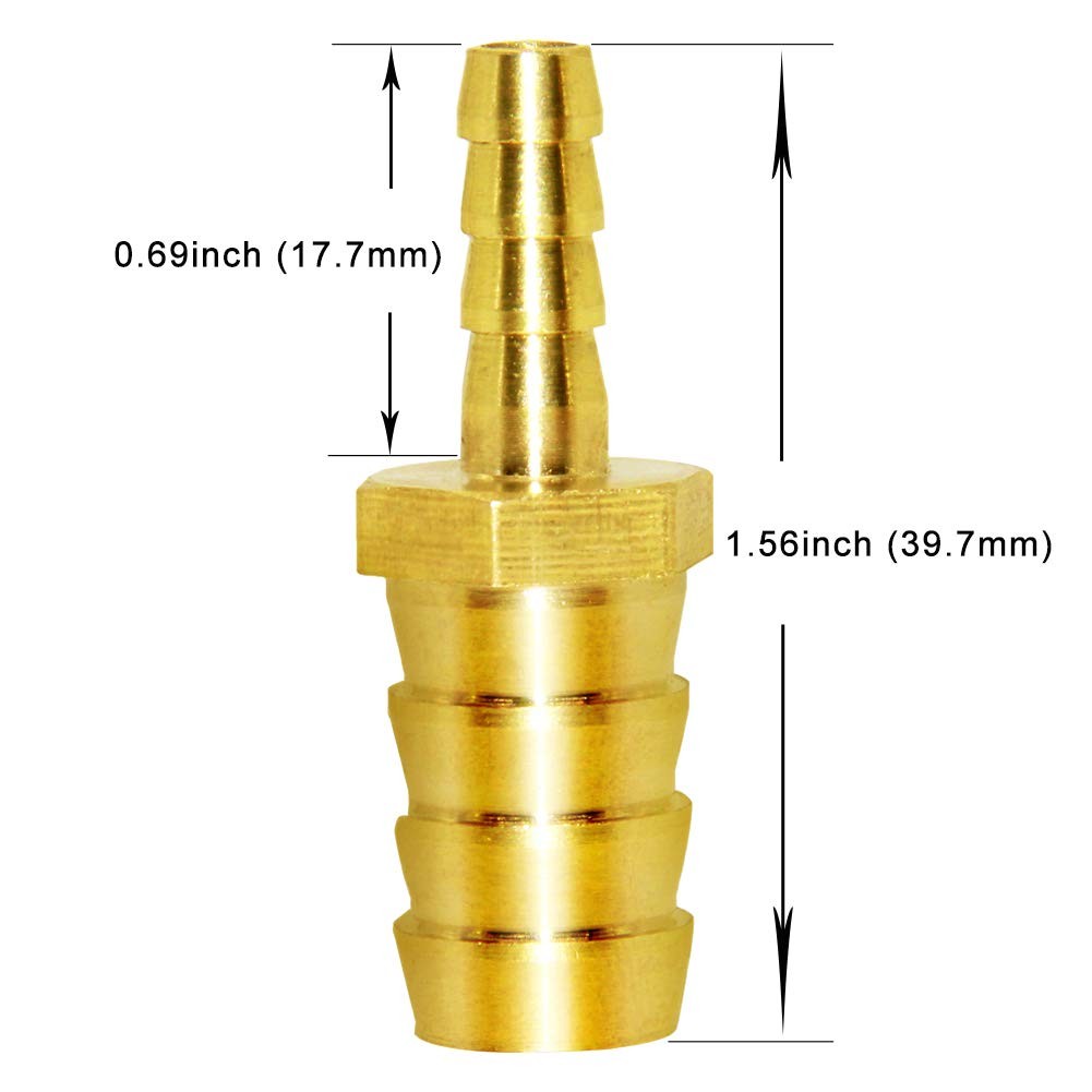 Joywayus Hose Barb Reducer,1/4″ to 1/2″ Barb Fitting,Reduce ID Brass Hose Adapte