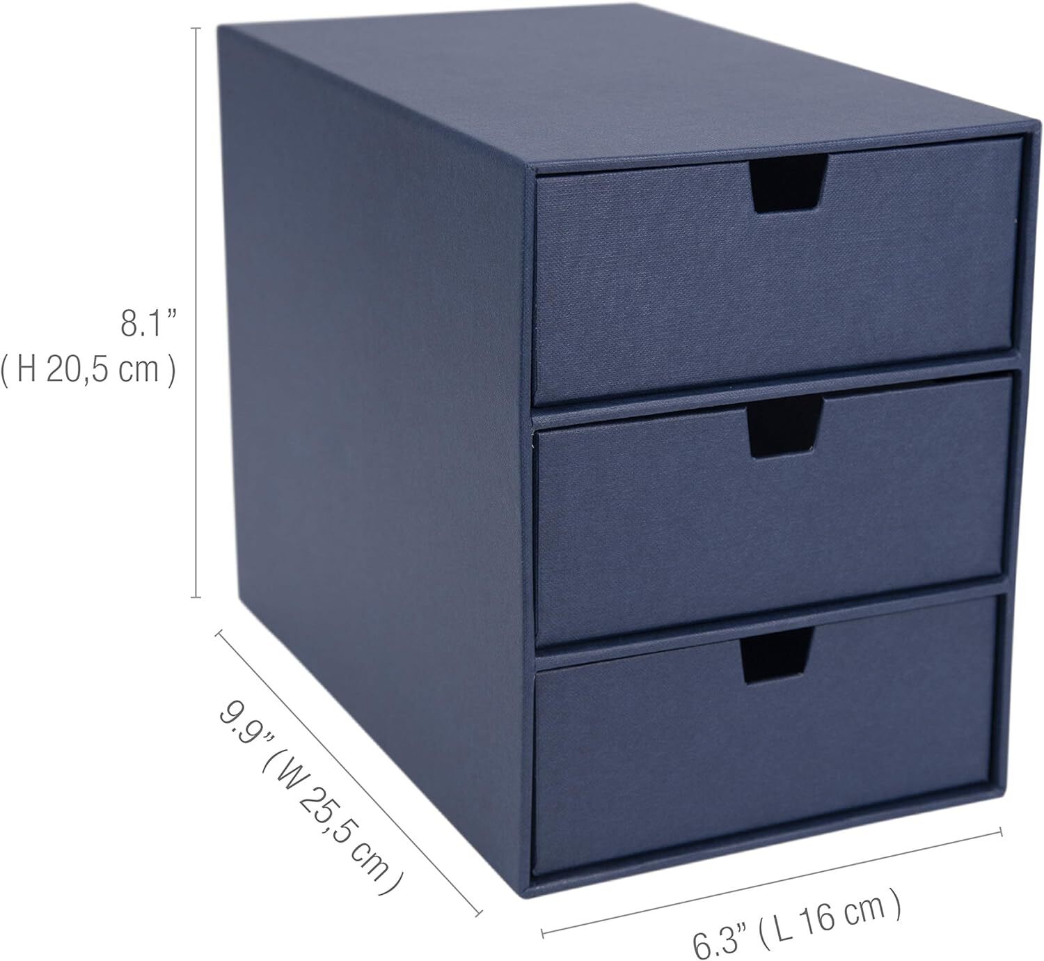 Bigso Ingrid 3-Drawer Fiberboard Desk Organizer Drawers | Dark Grey