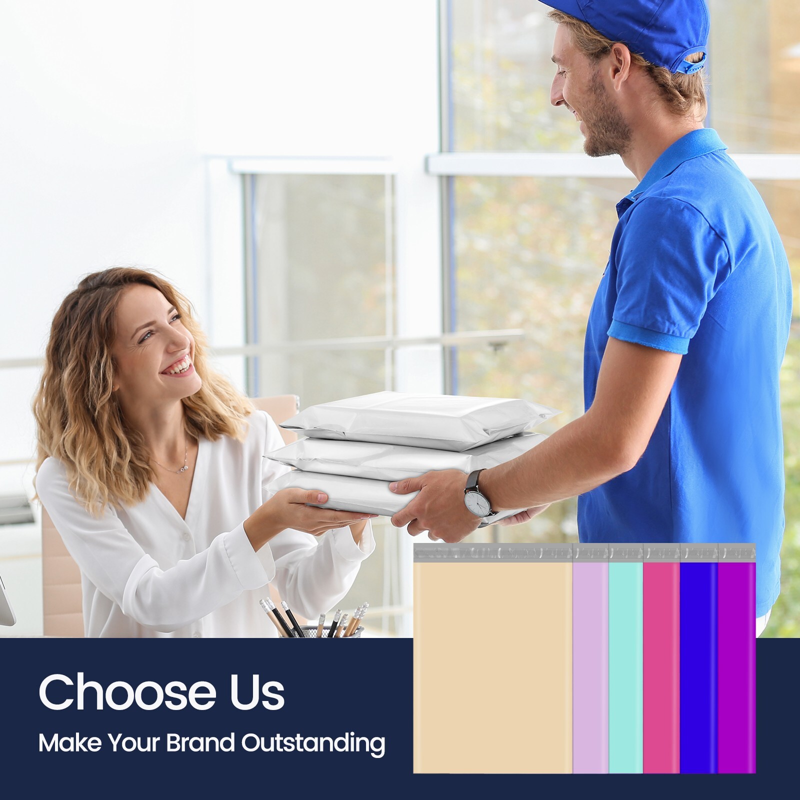 Poly Mailers Shipping Bags Mailing Poly Bags Strong Self Seal- Choose Color Size
