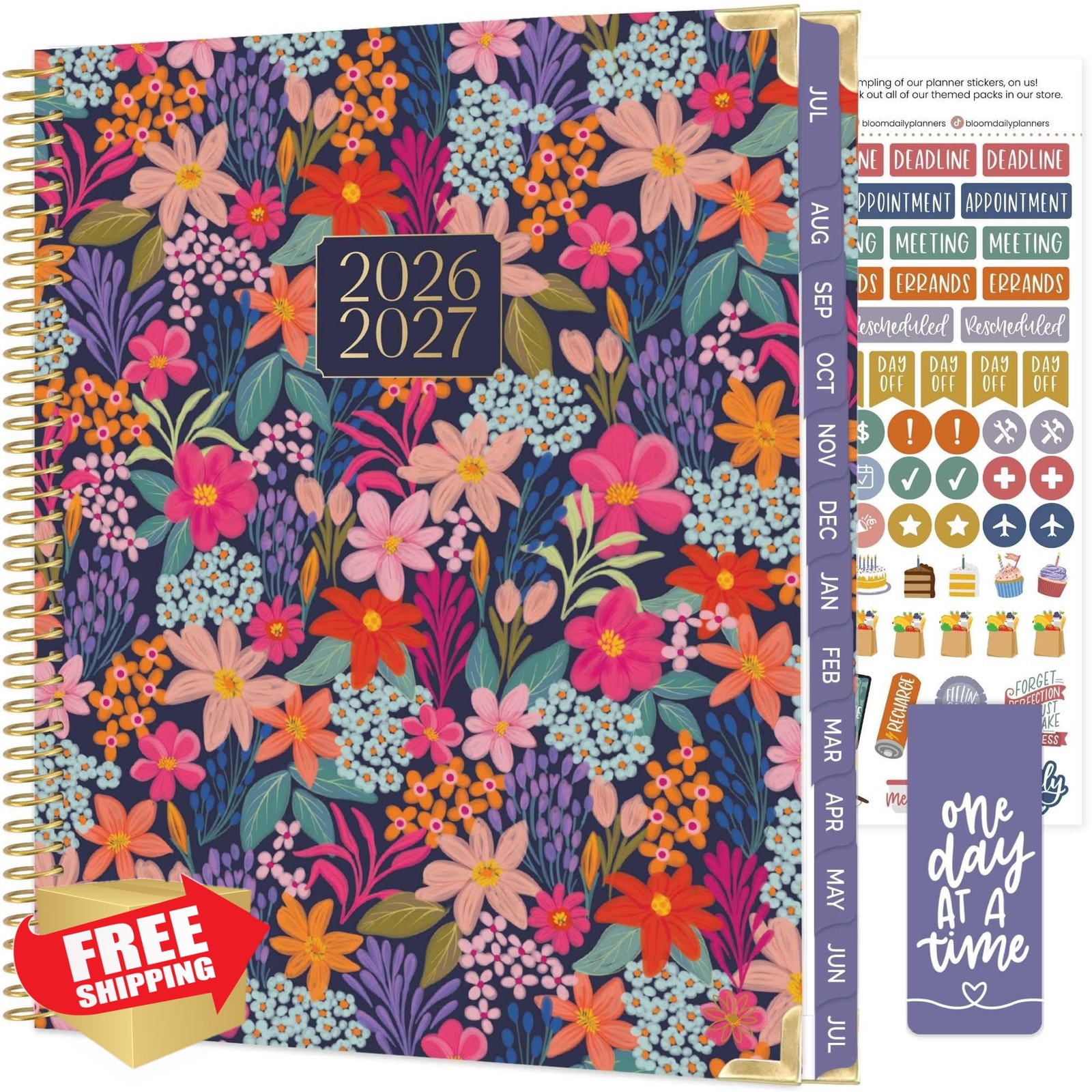 bloom daily planners 2026-27 Floral Fiesta 8.5″ x 11″
