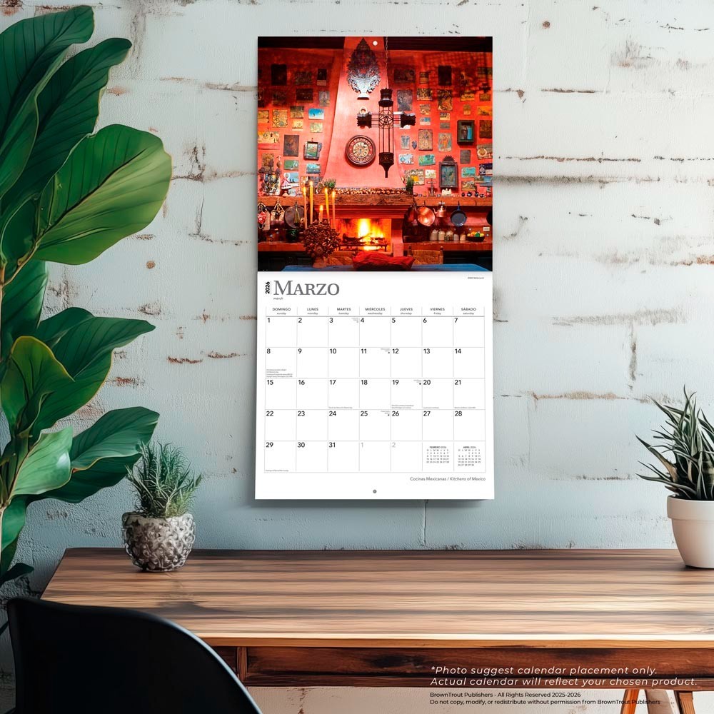 Cocinas Mexicanas | Kitchens of Mexico 2026 12×24″ Wall Calendar | Plastic-Free