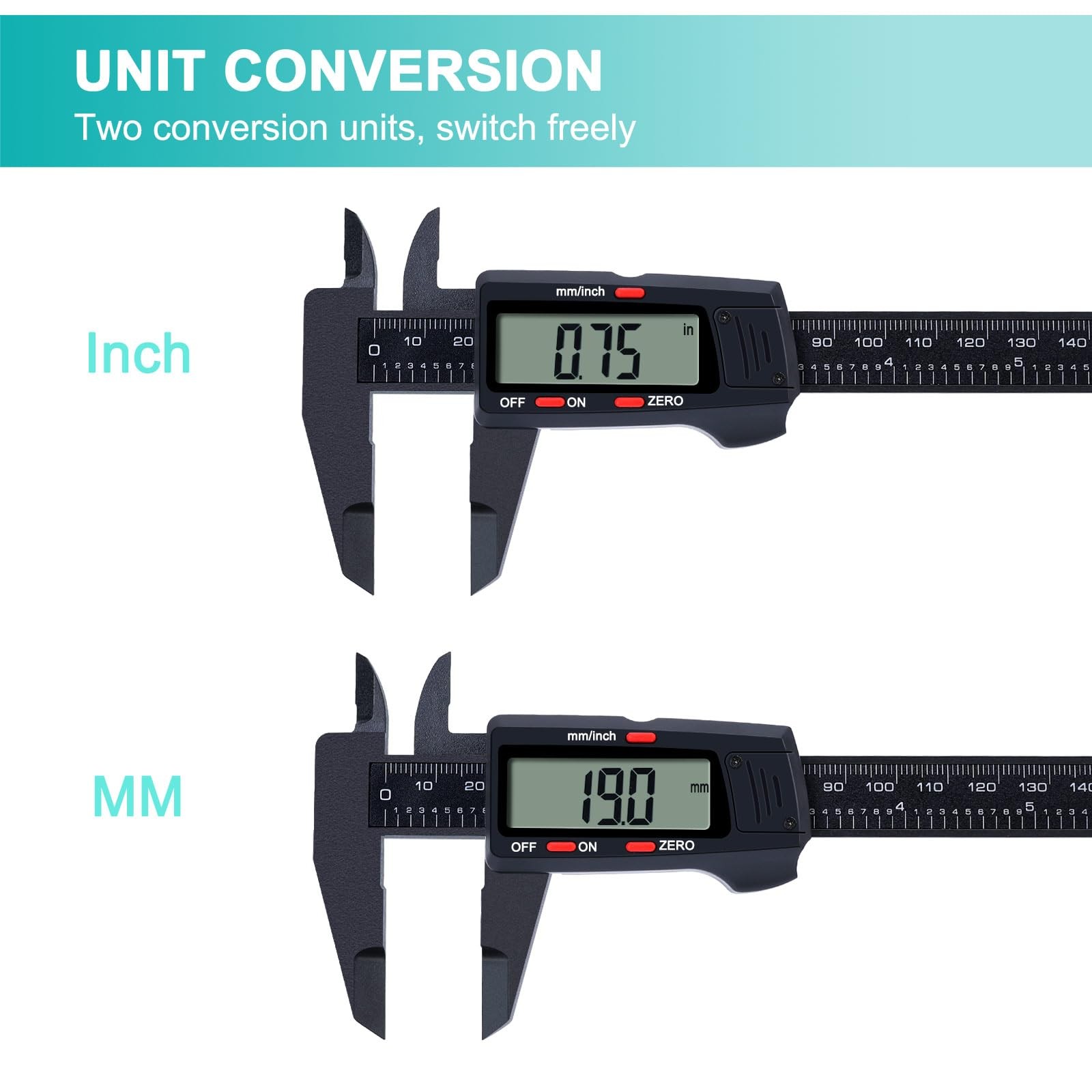 06 Inch Digital Caliper Measuring Tool Electronic Micrometer LCD AutoOff