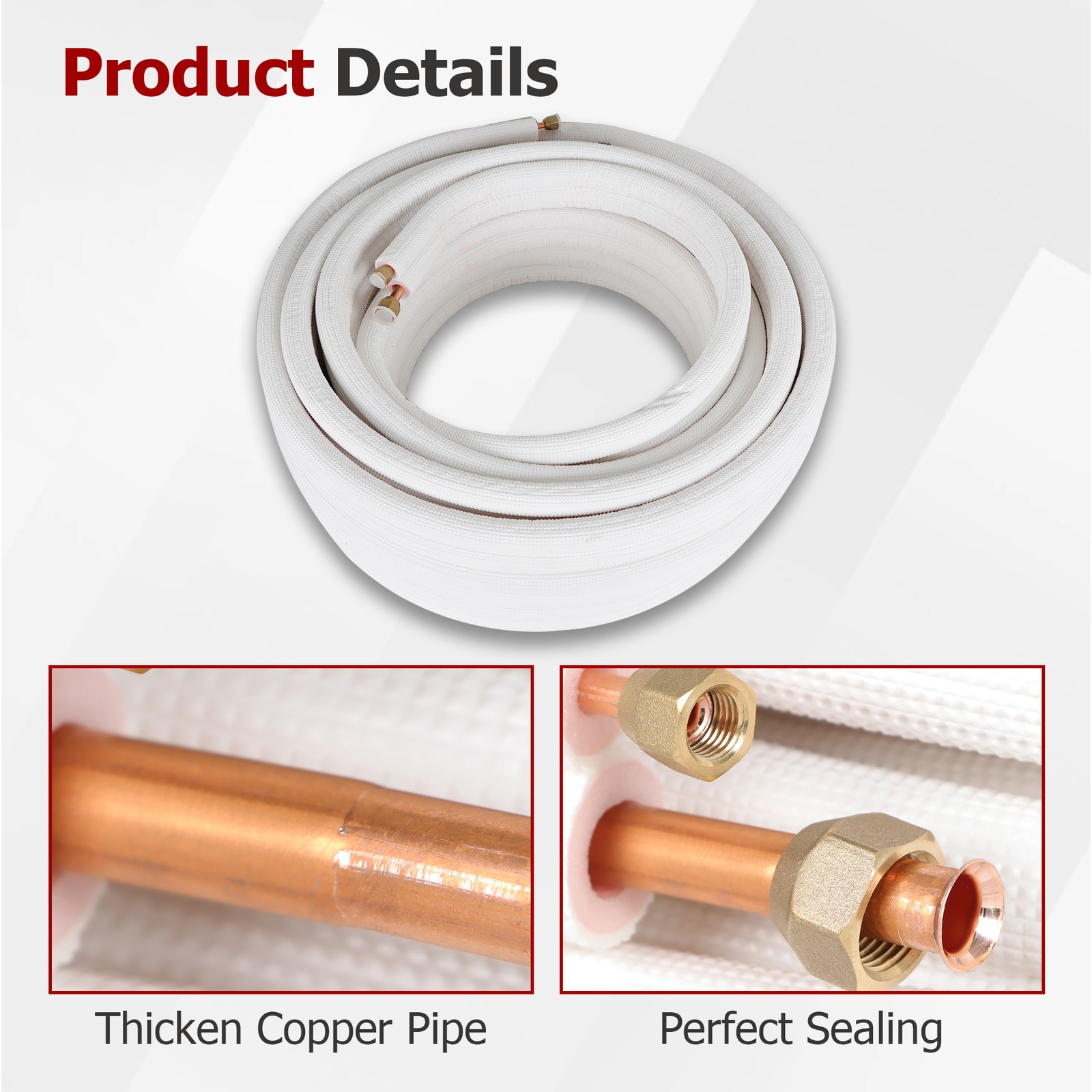 Findmall 1/4-3/8 Dia. 50 Feet Install Kit For Mini Split Heat Pump Systems
