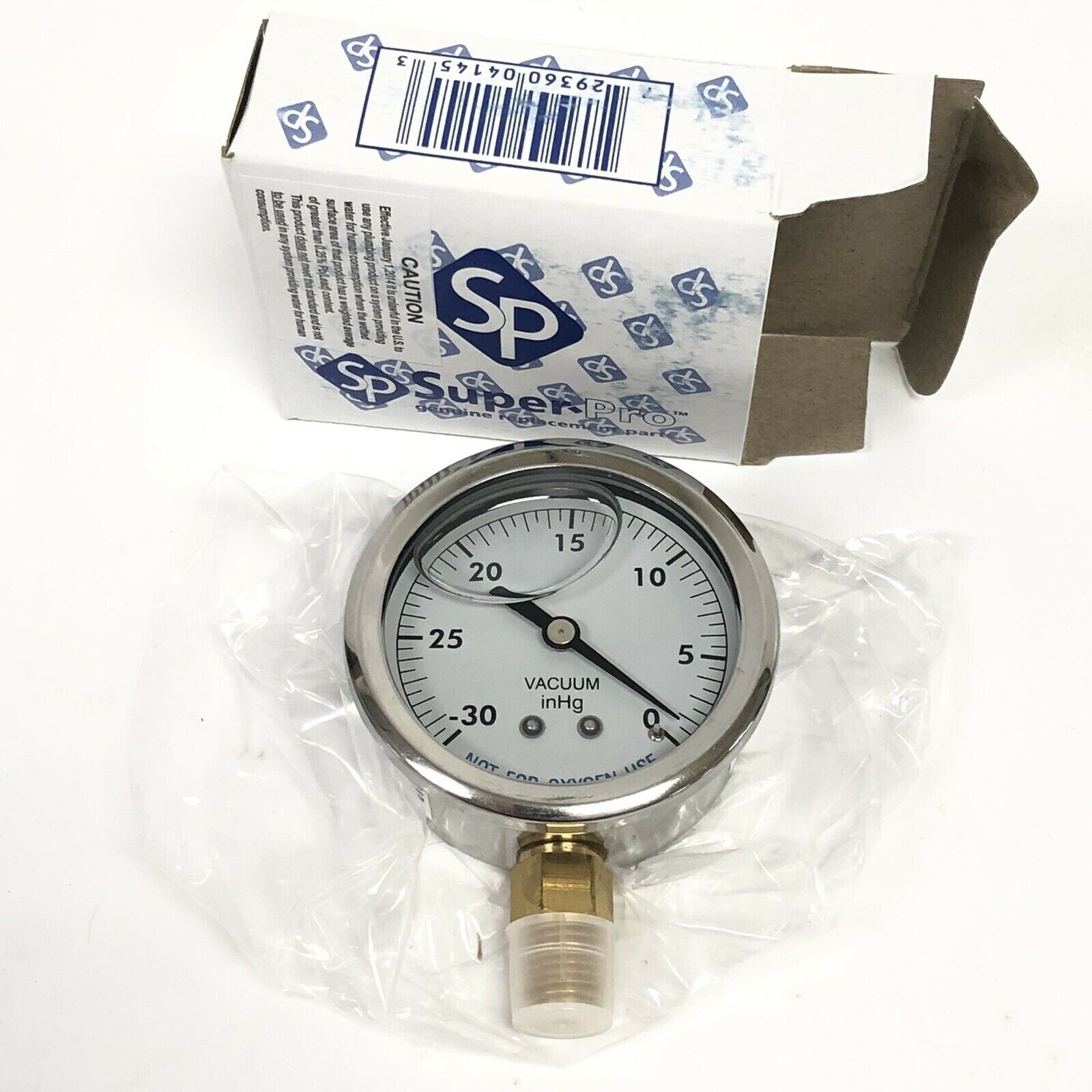 Super-Pro Liquid Filled Vacuum Gauge New 0-30″ Hg Genuine Replacement Parts