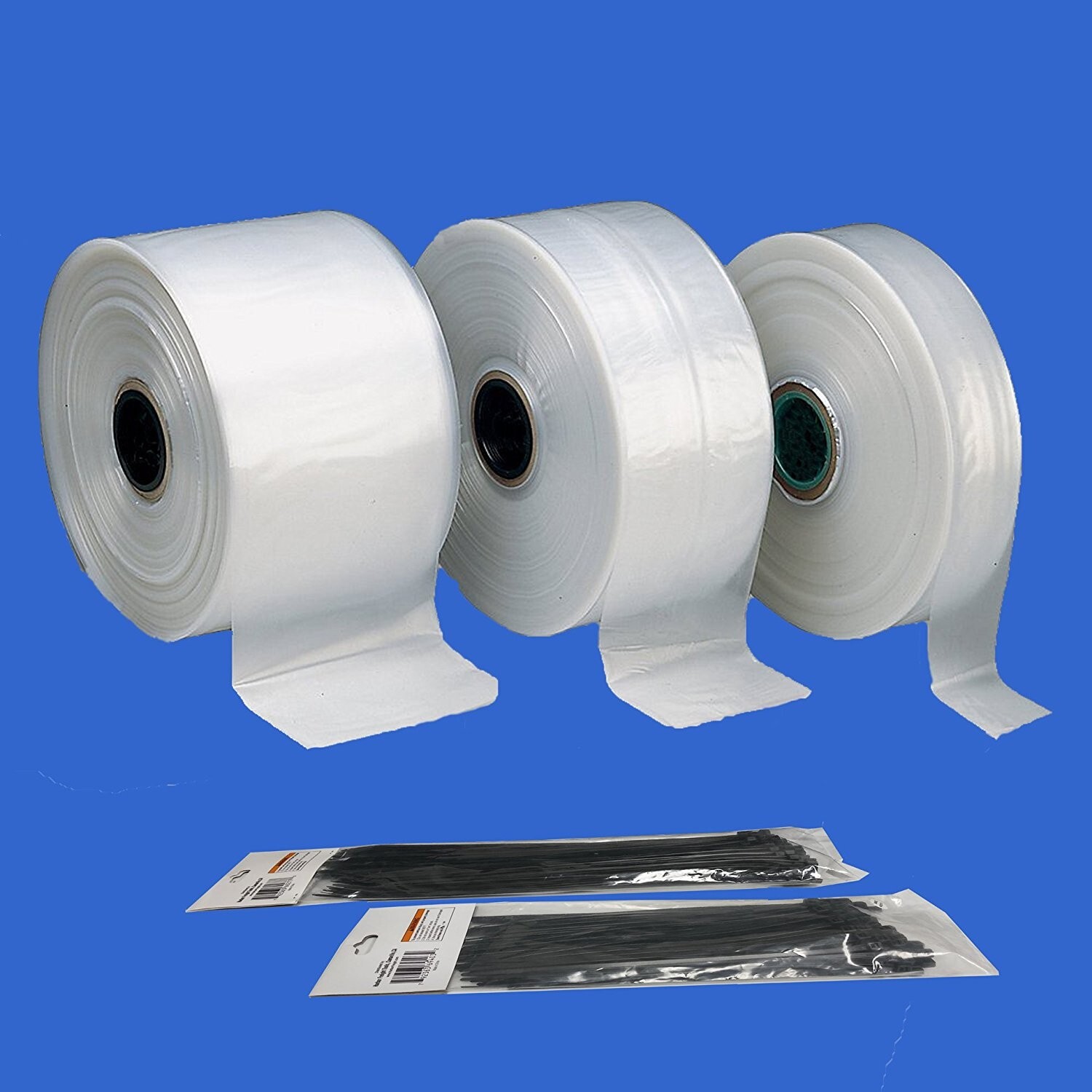 Polyethylene Poly Bags Flat Tube 1.5 mil thick 100 ft/roll For Packing Shipping