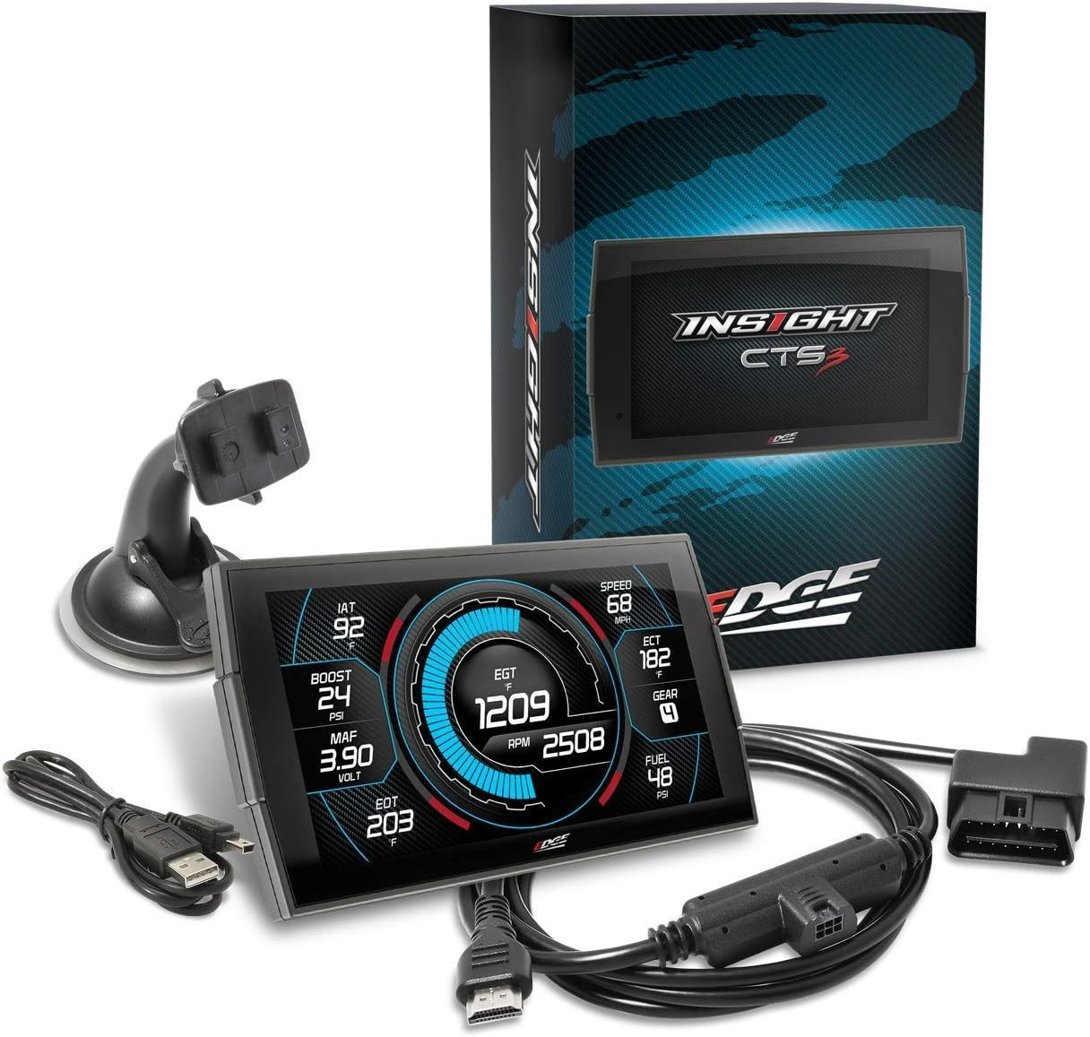 Edge Insight CTS3 Digital Gauge, Compatible with 1996 & Up OBD-II Vehicles. 8413