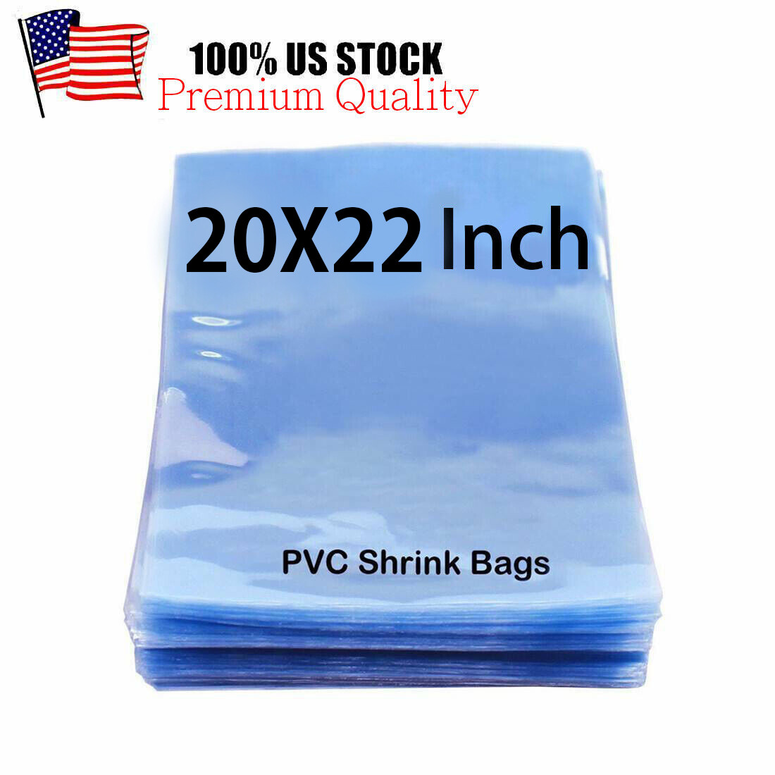 20″ X 22″ Clear Heat Shrink Wrap Bags PVC Film Gift Bottle Candle Packing Basket
