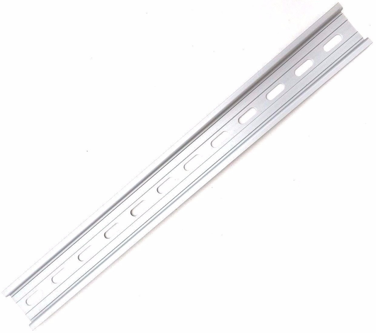 2 Pieces DIN Rail Slotted Aluminum RoHS 12″ Inches Long 35mm 7.5mm T&G