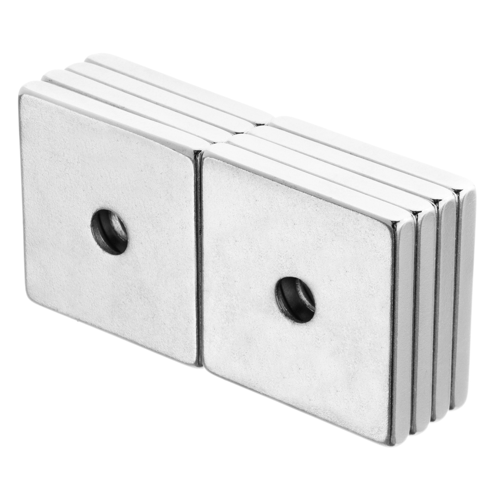 1 x 1 x 1/8 Inch Neodymium Rare Earth Countersunk Block Magnets N52 (8 Pack)