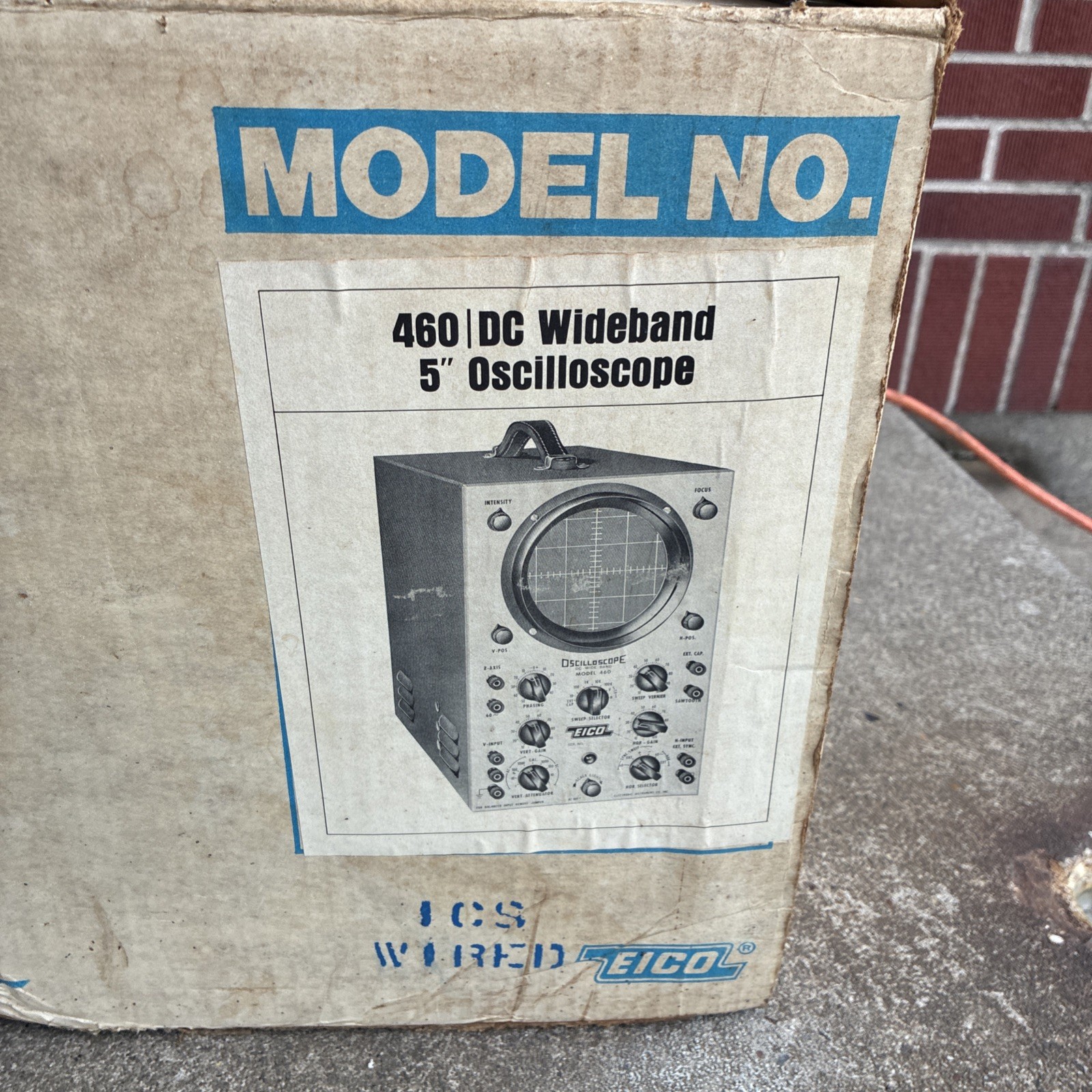 Vintage EICO Oscilloscope DC Wide Band Model 460 Untested See Description