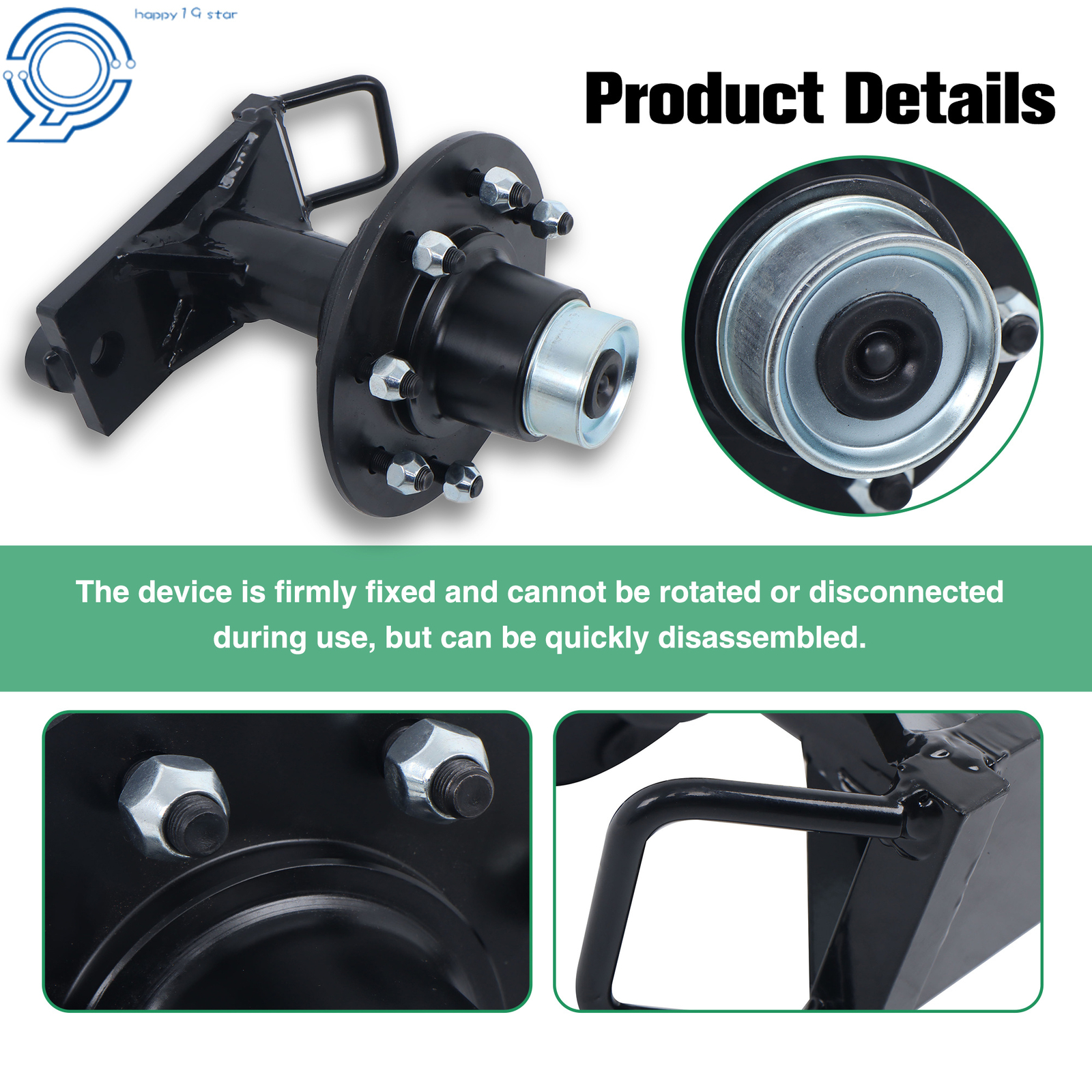 Shipping Container Wheels 8×6.5 Lug Bolt-On Spindle Kit with Handle