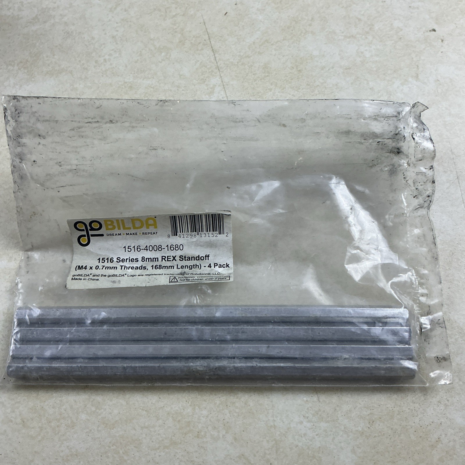 1516 Series 8mm REX Standoff (M4 x 0.7mm Threads, 168mm Length) – 4 Pack Bilda