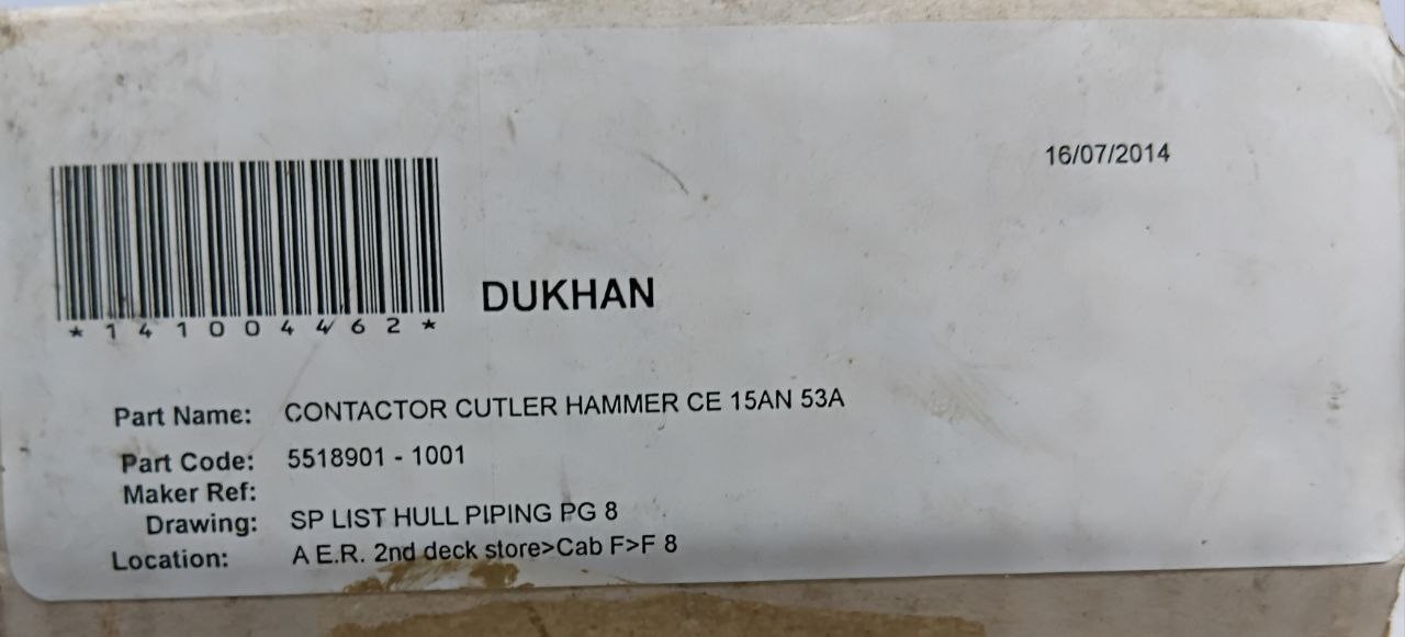 Cutler-Hammer CE15ANS3 3 Pole A.c. Contactor Coil 110V 50Hz 120V 60Hz