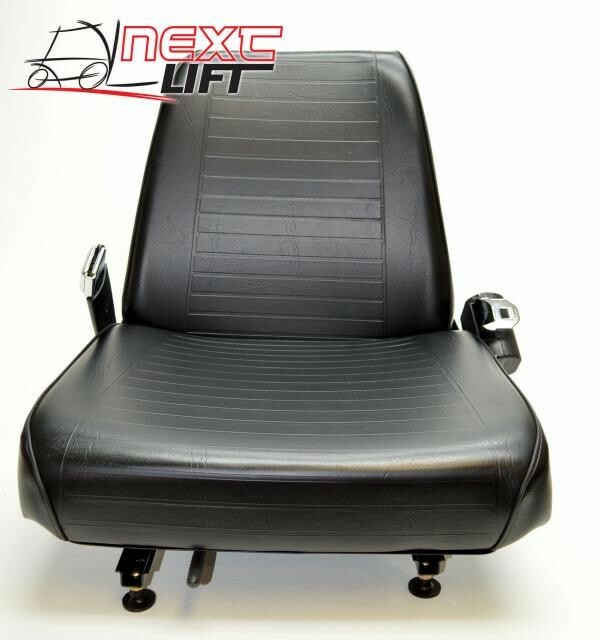 NEW UNIVERSAL VINYL FORKLIFT SEAT WITH BELT FITS CLARK CAT HYSTER YALE TOYOTA