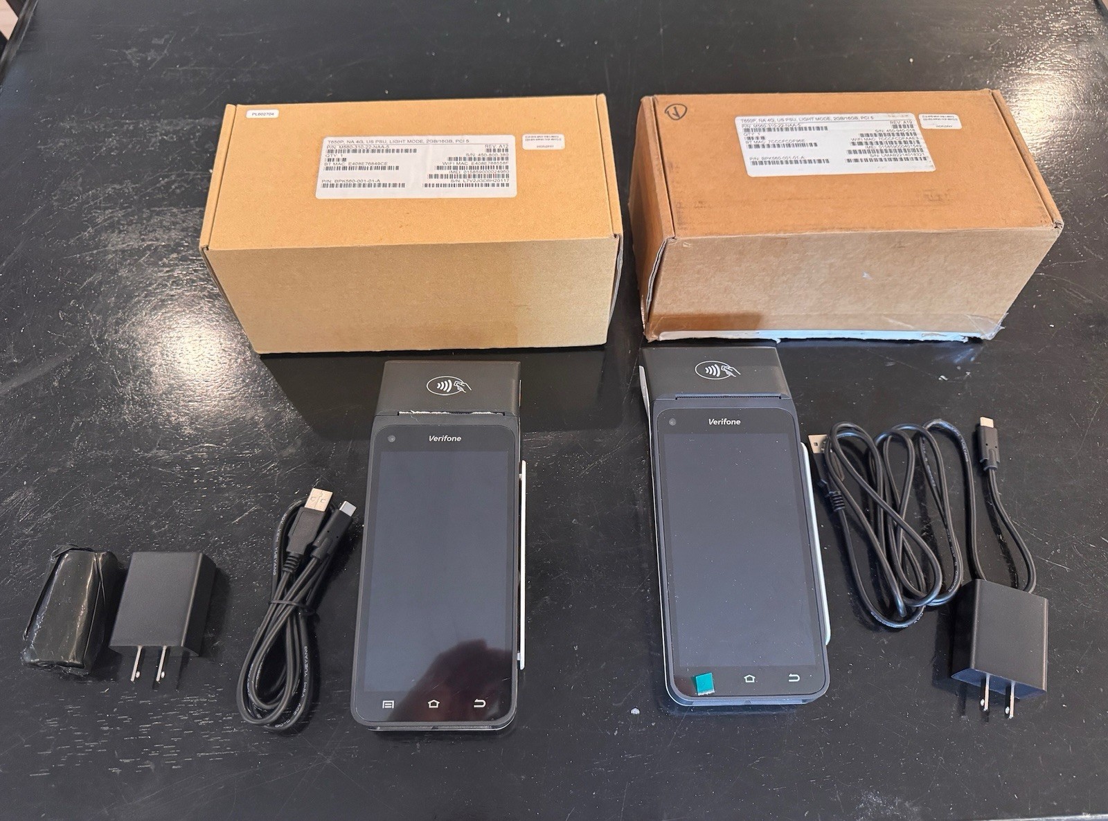 (2) NEVER USED Verifone Trinity T650P Wireless Credit Card Terminals