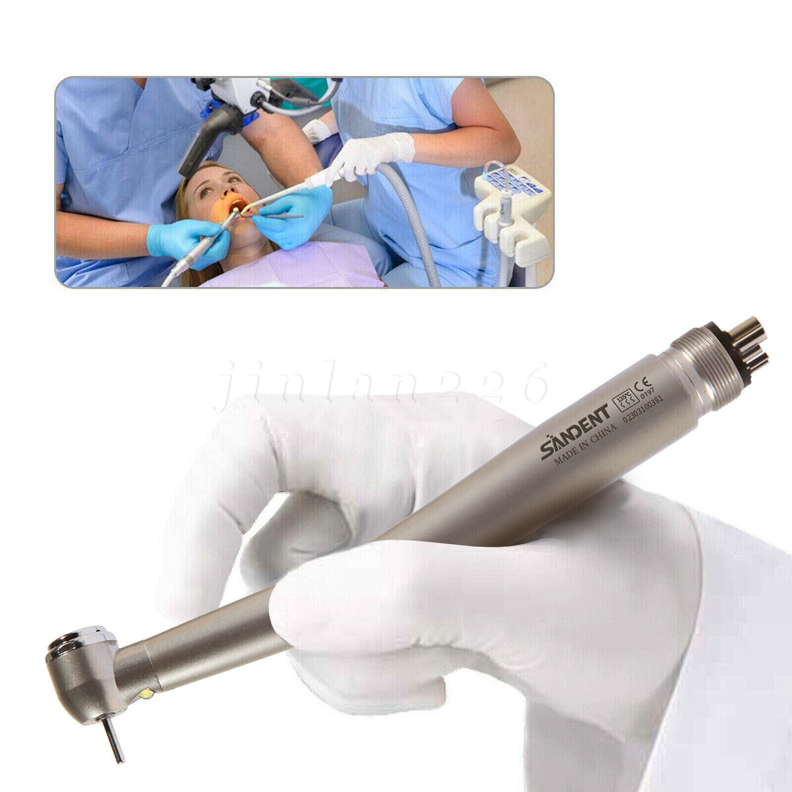 NSK Style Dental Fiber Optic LED E-generator high speed handpiece 4 HOLE Turbine
