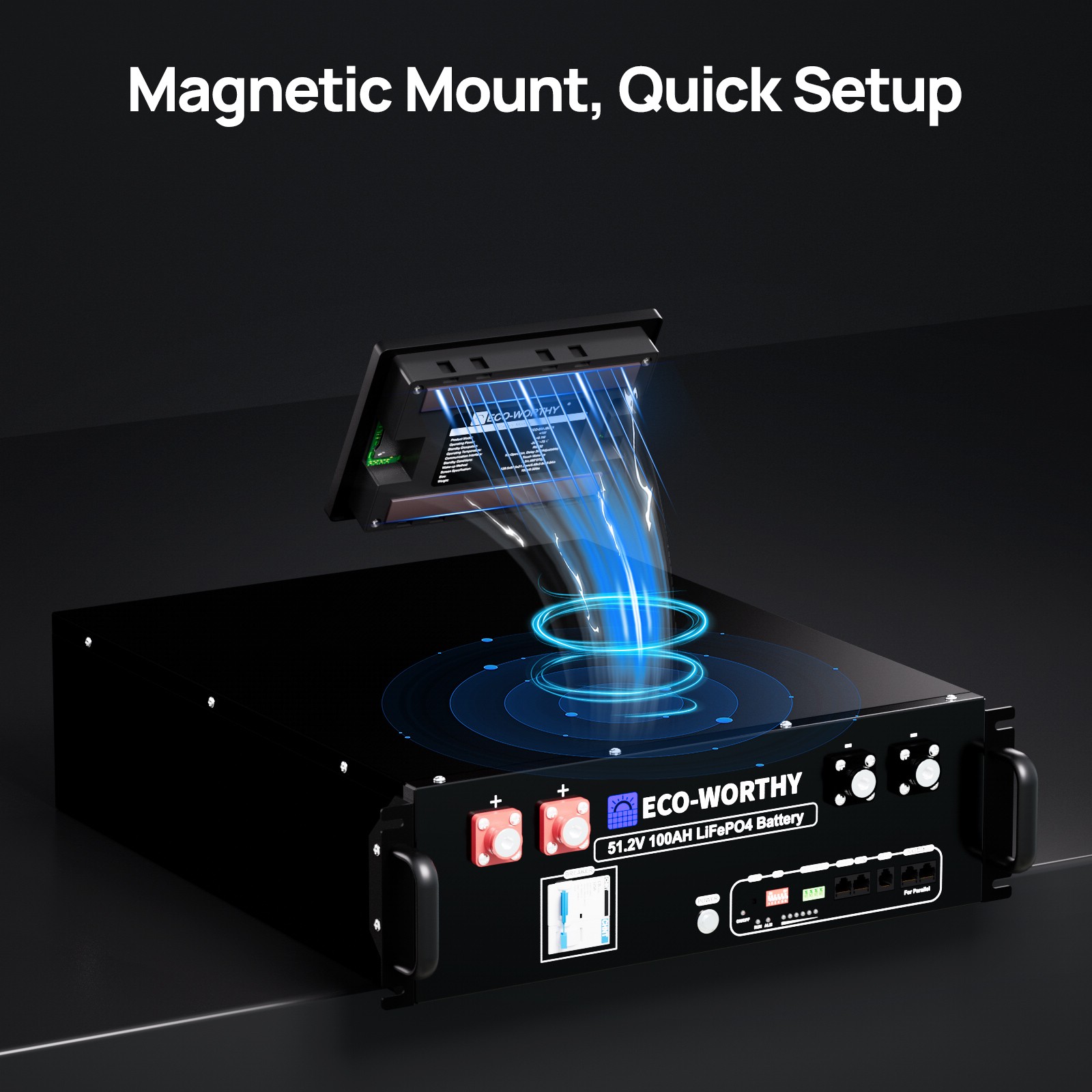 ECO-WORTHY 48V Battery Compatible Plug&Play Magnetic Mount Real-time Monitor