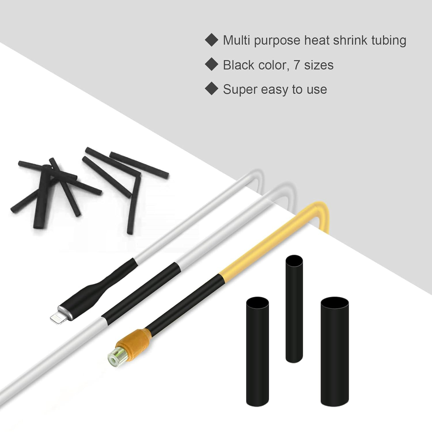 900pcs Heat Shrink Tubing Kit 2:1 Marine Grade Wire Wrap 12 Sizes Black