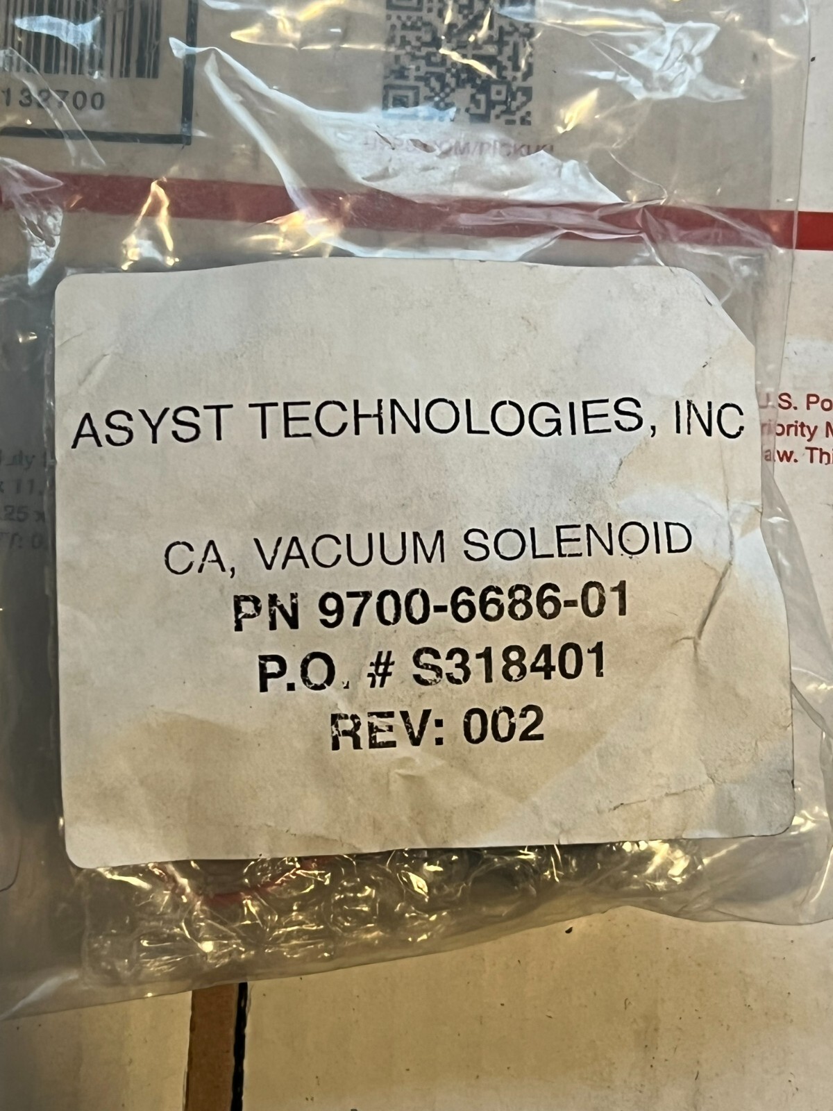 asyst 9700-6686-01 solenoid nos surplus