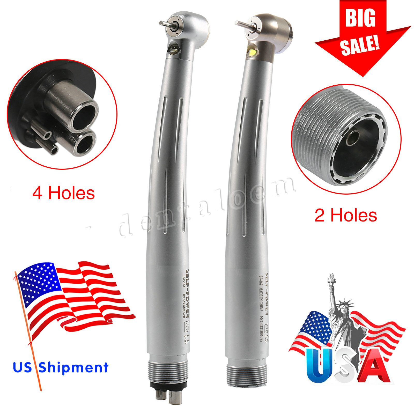 1-10 Turbina LED 2/4 orificios con pieza mano de alta velocidad dental NSK Style