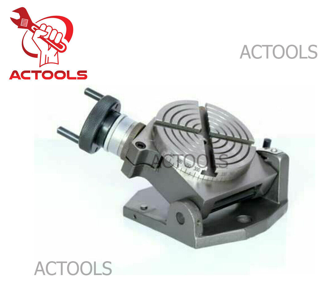 Tilting Rotary Table 4″100mm + 80mm Chuck Independent 4 Jaws+ Back Plate+ T-nuts