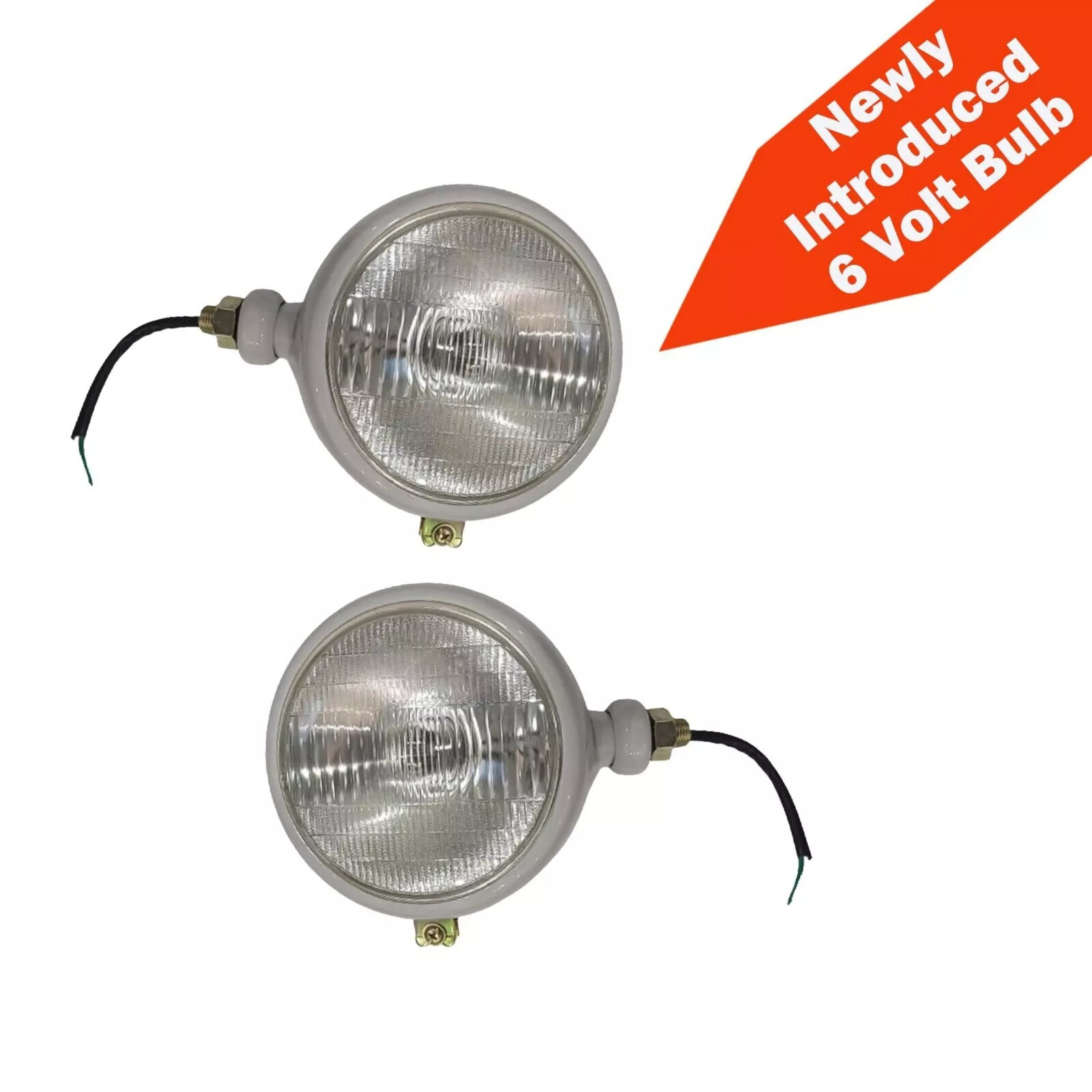 6V Pair Grey Head Light for Fits FORD 2N 8N 9N 600 800 NAA Tractor 310066F