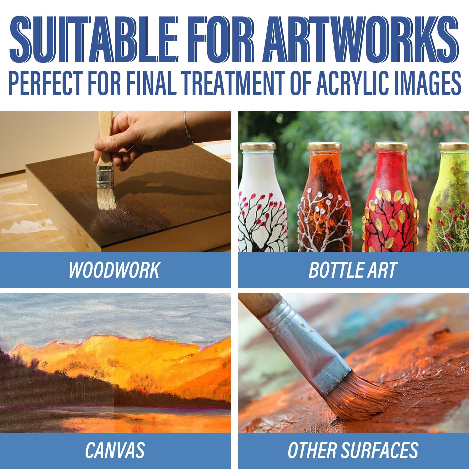 MCTRHG Gloss Varnish for Acrylic Painting, Artist’s Varnish,