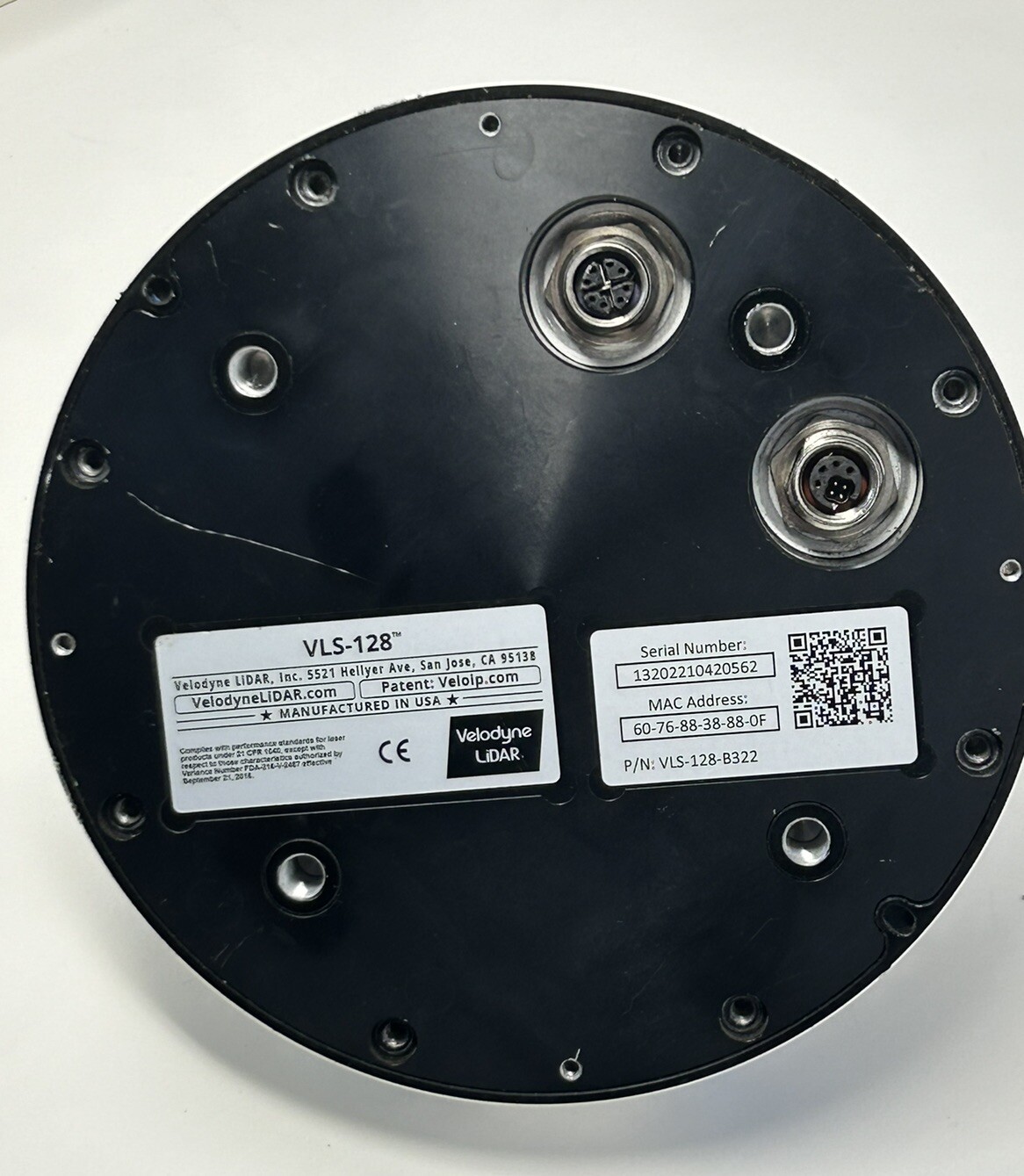 Velodyne Lidar Alpha Puck Lower Base Mount Only VLS-128 50-1476 VLS-128-B322