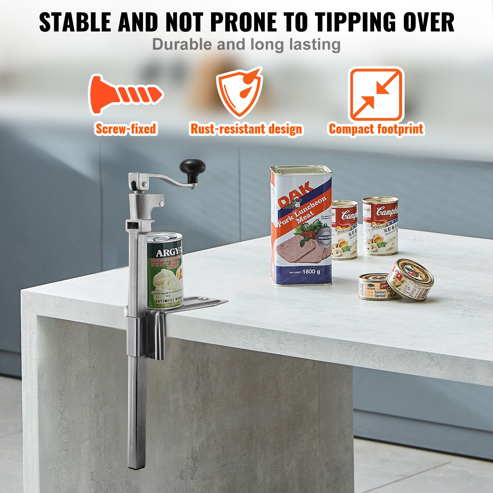 VEVOR Commercial Can Opener Tabletop Manual 11.8 in Can Opener for Restaurant