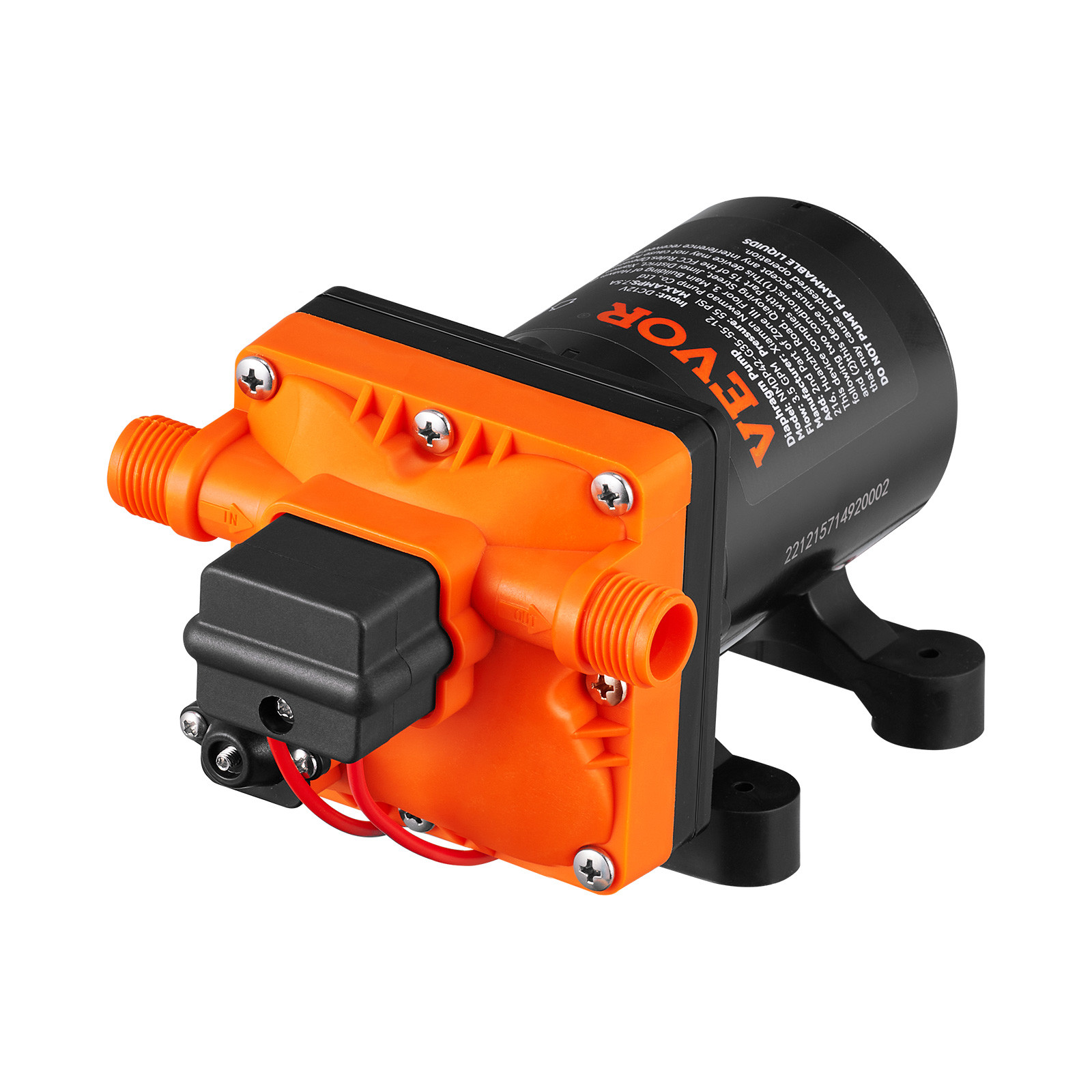 12V Water Pressure Diaphragm Pump Self-Priming Pump 55 PSI 3.5 GPM Boat RV