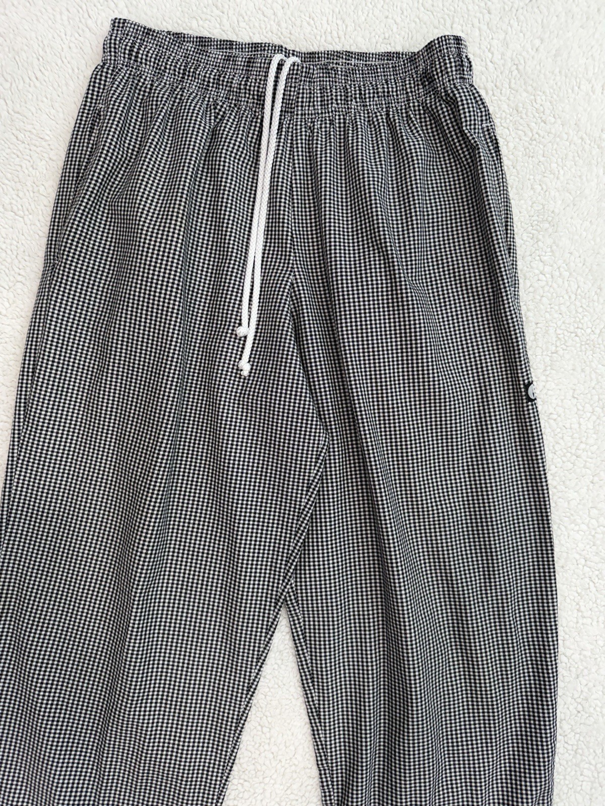 Chef Works Essential Baggy Pants L Black White Gingham Check Uniform Unisex