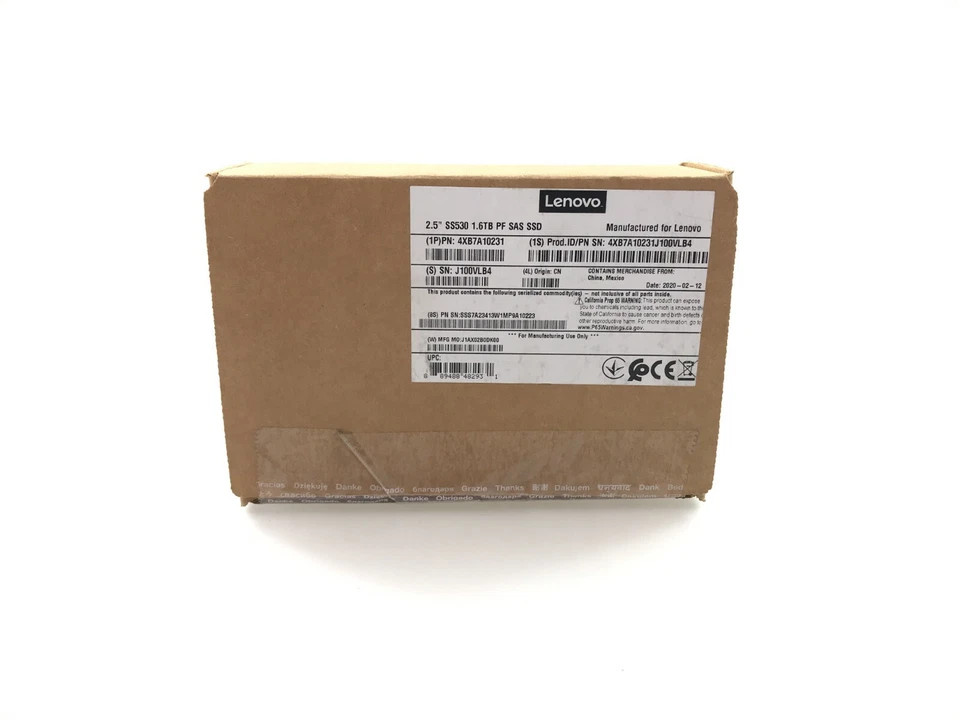Lenovo 4XB7A10231 1.6TB 2.5″ 12GB SAS MLC SSD – Solid State Drive