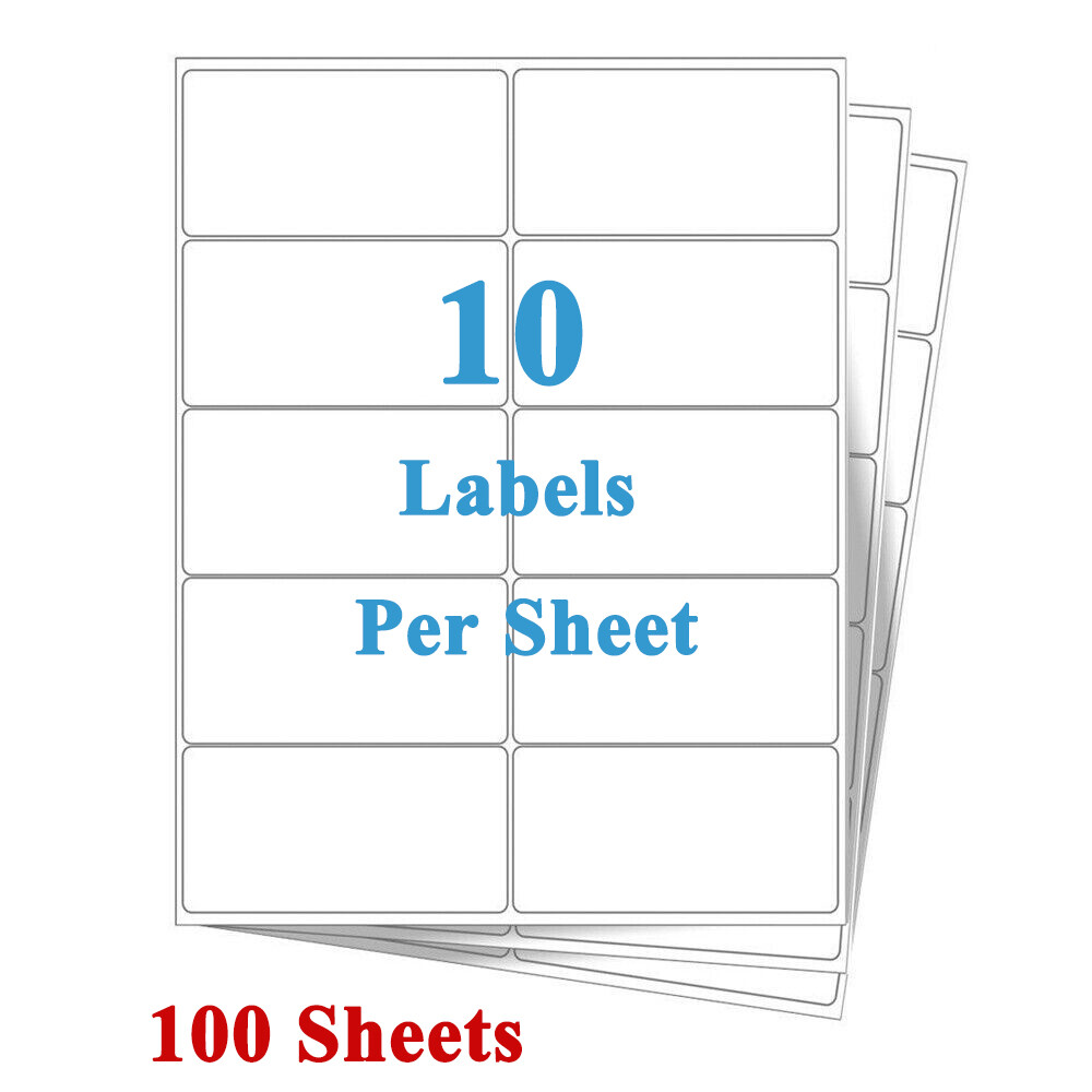 1000 Count Blank Address Shipping Labels 100 Sheets 2″ x 4″ 10-UP 10 Per Sheet
