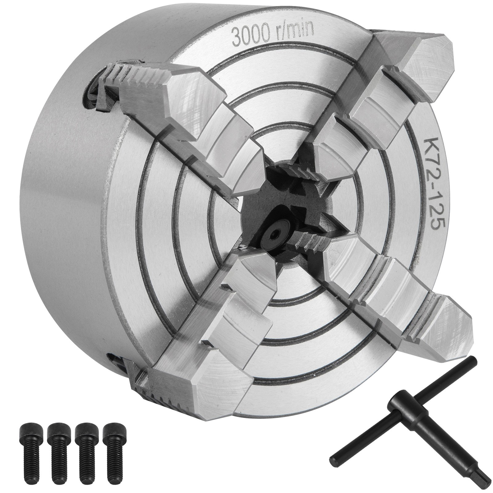 Lathe Chuck K72-125 5″ 4 Jaw Independent LATEST TECHNOLOGY BARGAIN SALE PRO