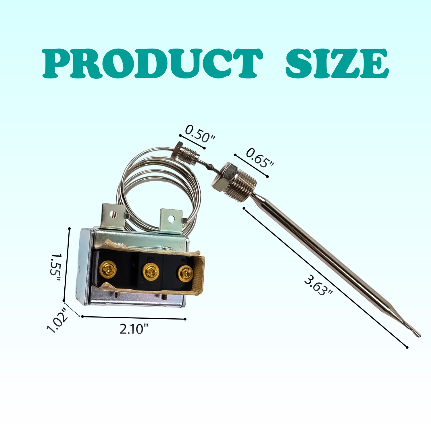 For ATOSA 301030005 Gas Fryer Hi Limit Thermostat with 3/8″ Mpt Stuff Box