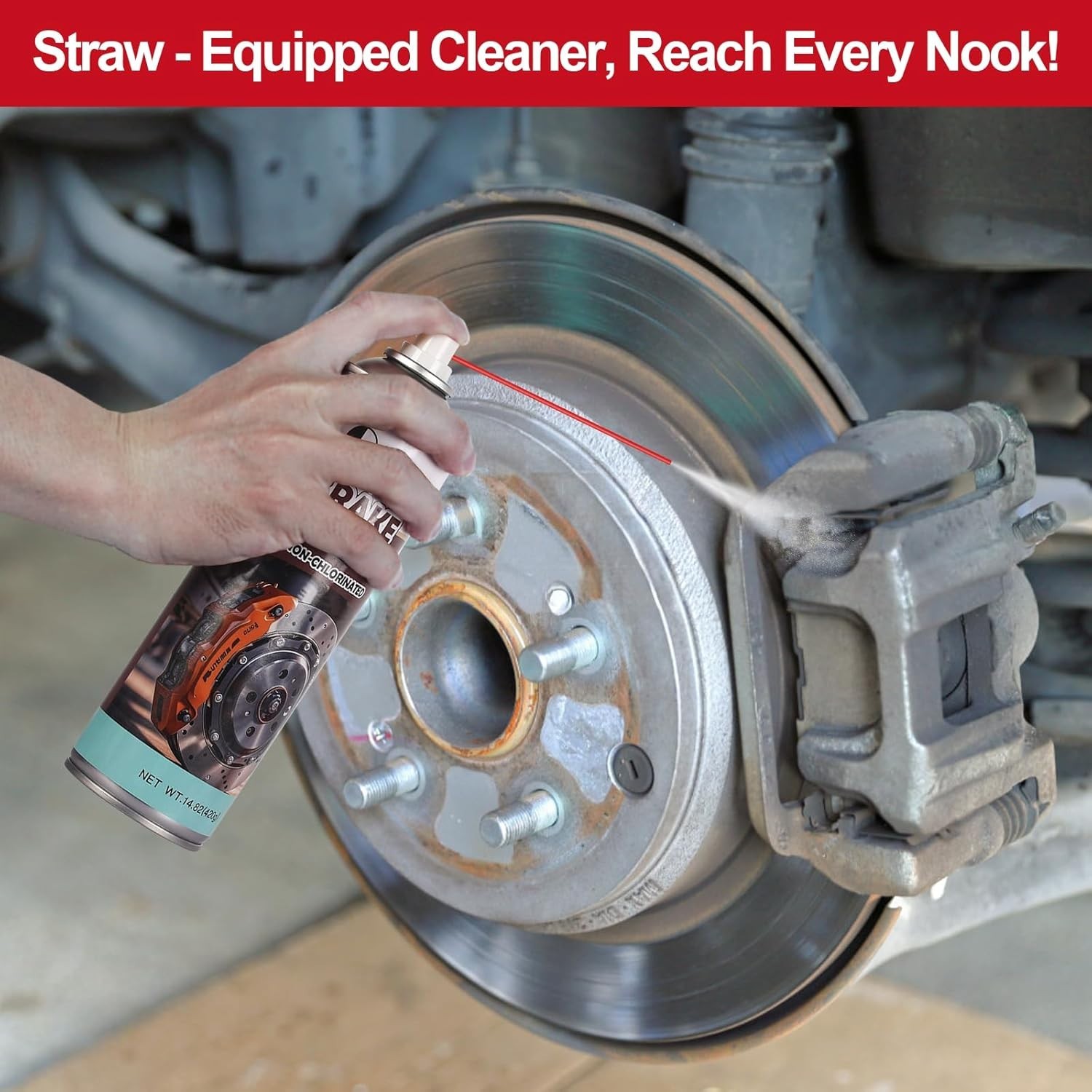 Non-chlorinated brake cleaner spray can, oil-dust-rust remover for disc, caliper