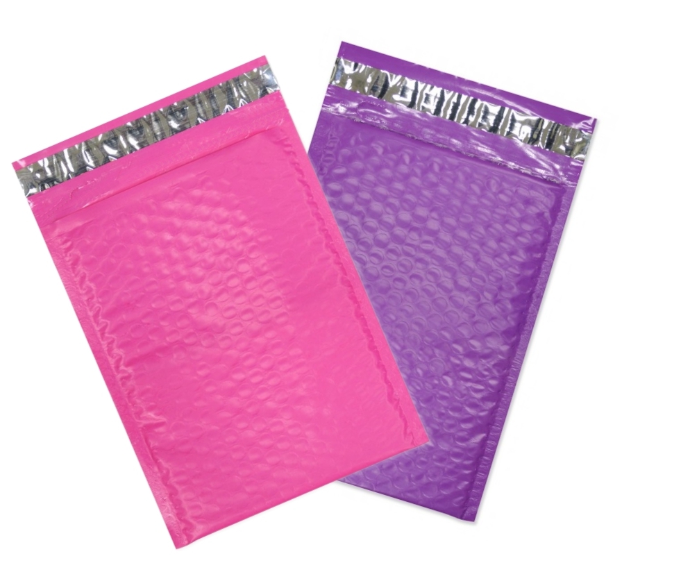 4×8 Hot Pink,Teal Poly Bubble Mailers, Colored Padded Shipping Mailing Envelopes
