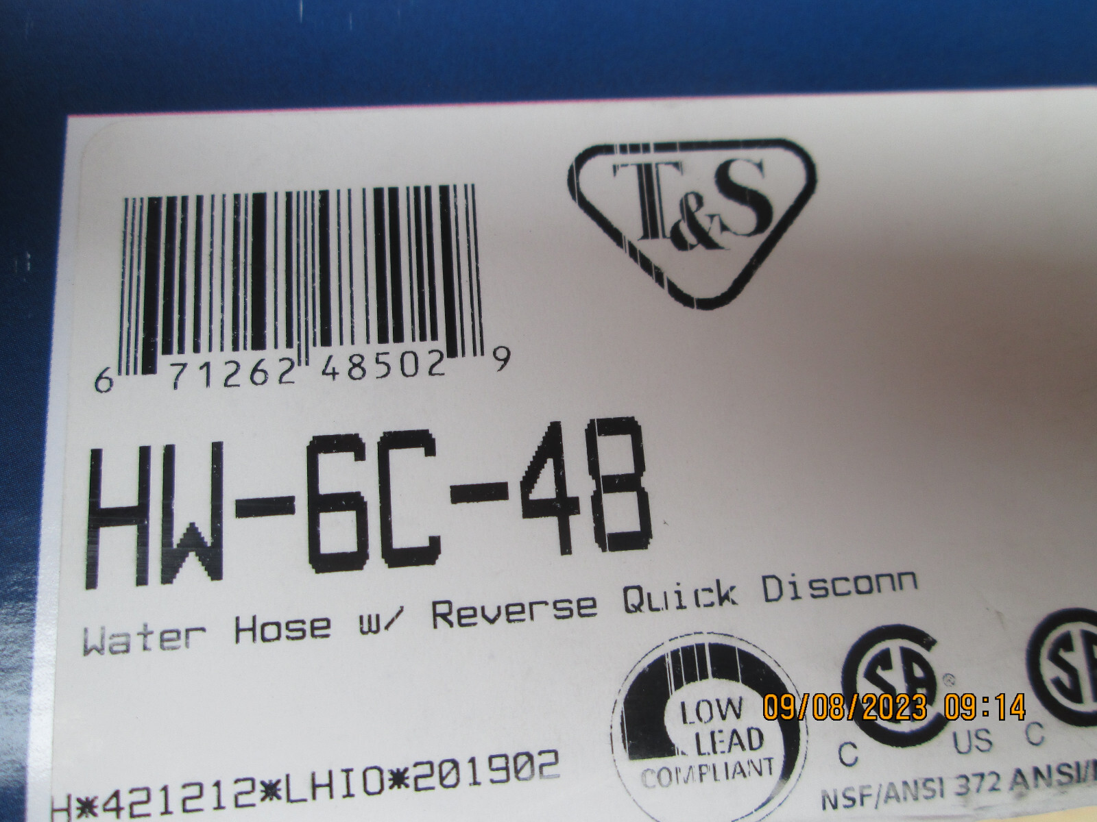 T&S Safe-T-Link Water Appliance Hose 3/8″ x 48″ Quick Disconnect HW-6C-48
