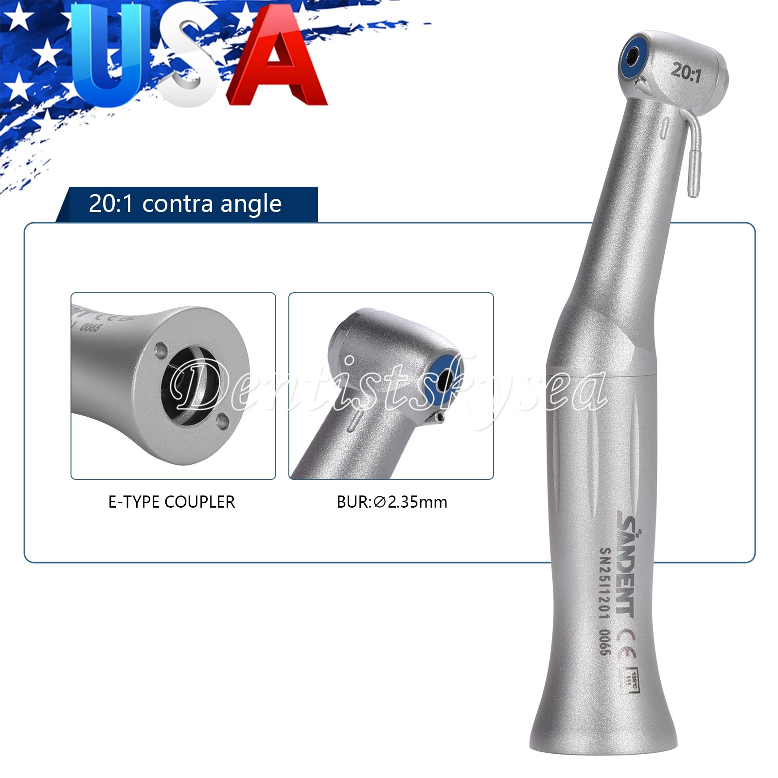 Dental Implant 20:1 Reduction Low Speed Contra Angle Handpiece Fit NSK E-type Y