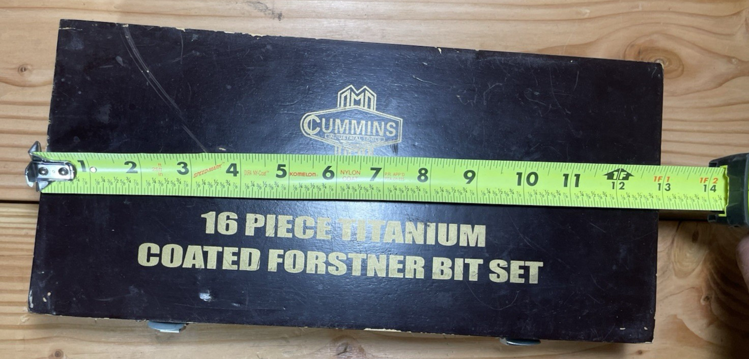 Cummins Industrial 16Pc Titanium Coated Forstner Bit Set No. 6831 Vintage