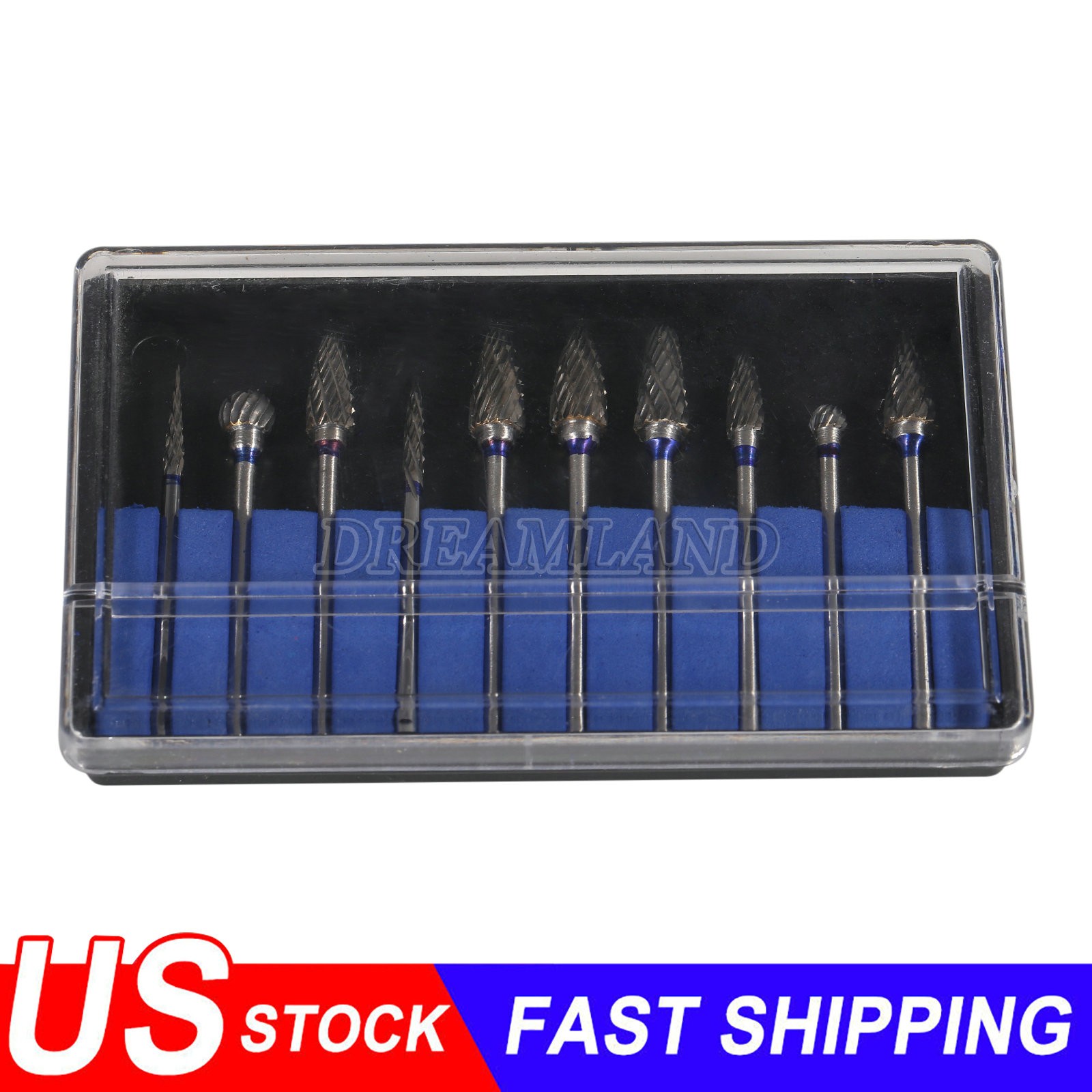 10 Pcs Tungsten Carbide HP Dental Acrylic Bur Drill Coarse Cutter 2.35mm Shank