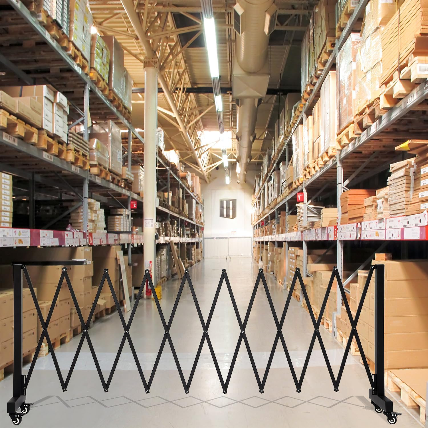 11.5FT Expandable Barricade Gate, Expandable Metal Barricade Gate Alloy Fence wi