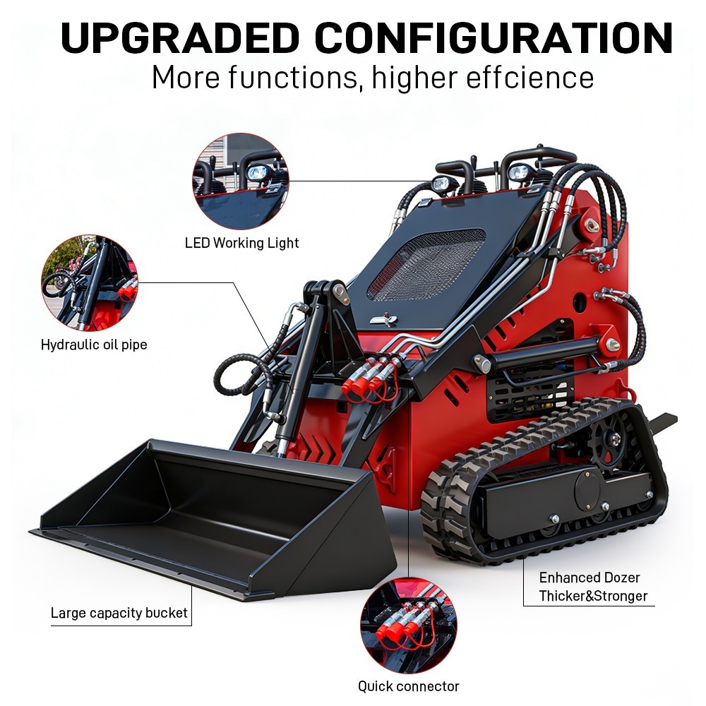 2025 Mini Crawler Track Skid Steer Loader B&S 13.5HP EPA Gas Vertical
