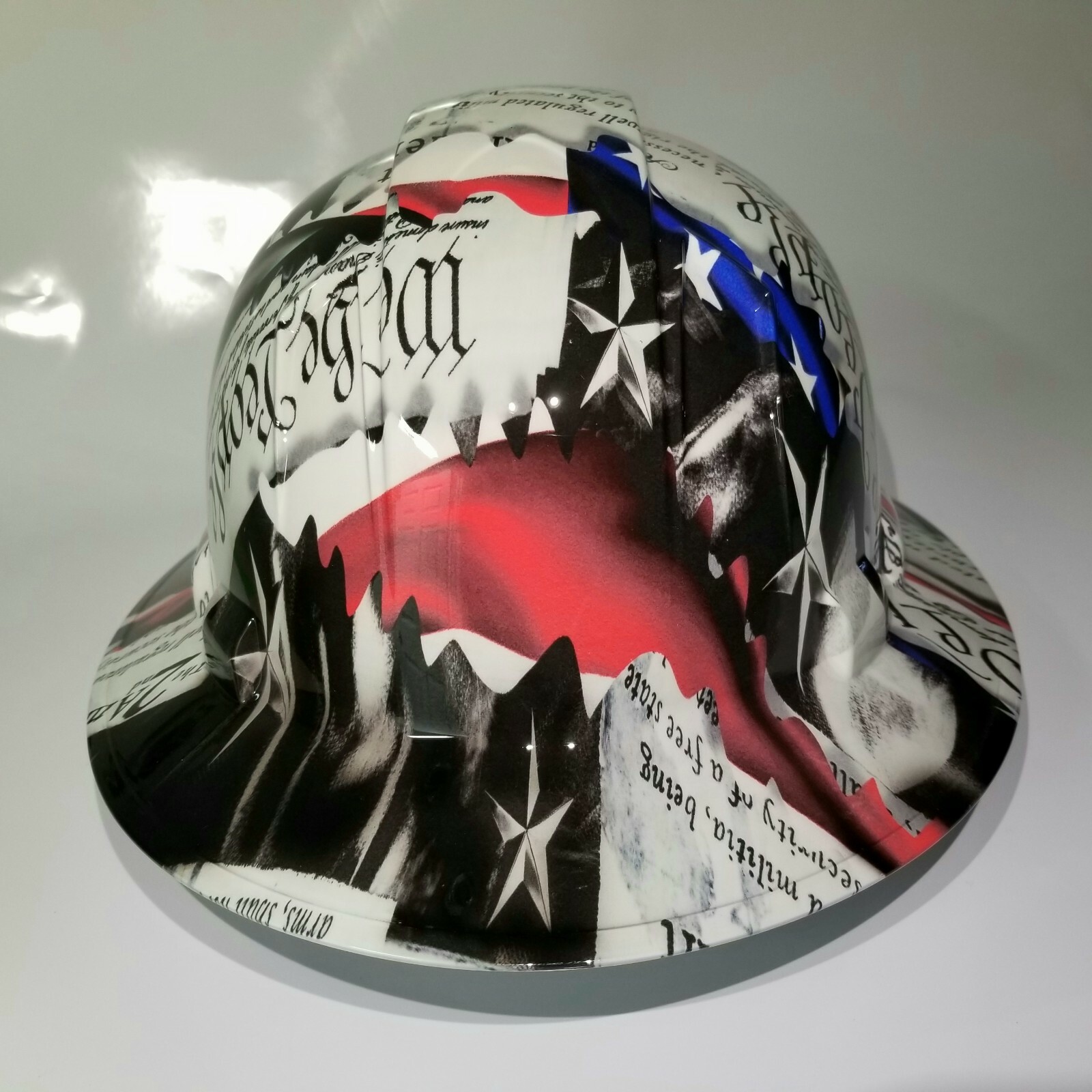 NEW FULL BRIM Hard Hat custom hydro dipped 2ND AMENDMENT IN YOUR FACE EDITION