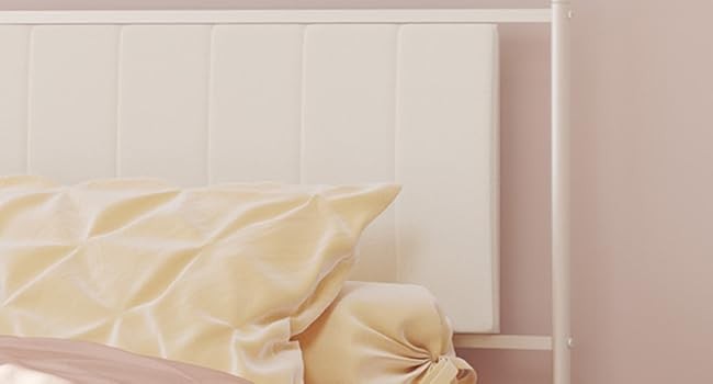 Kids Canopy Bed Frame with Headboard & Footboard, Upholstered Twin Bed Frames