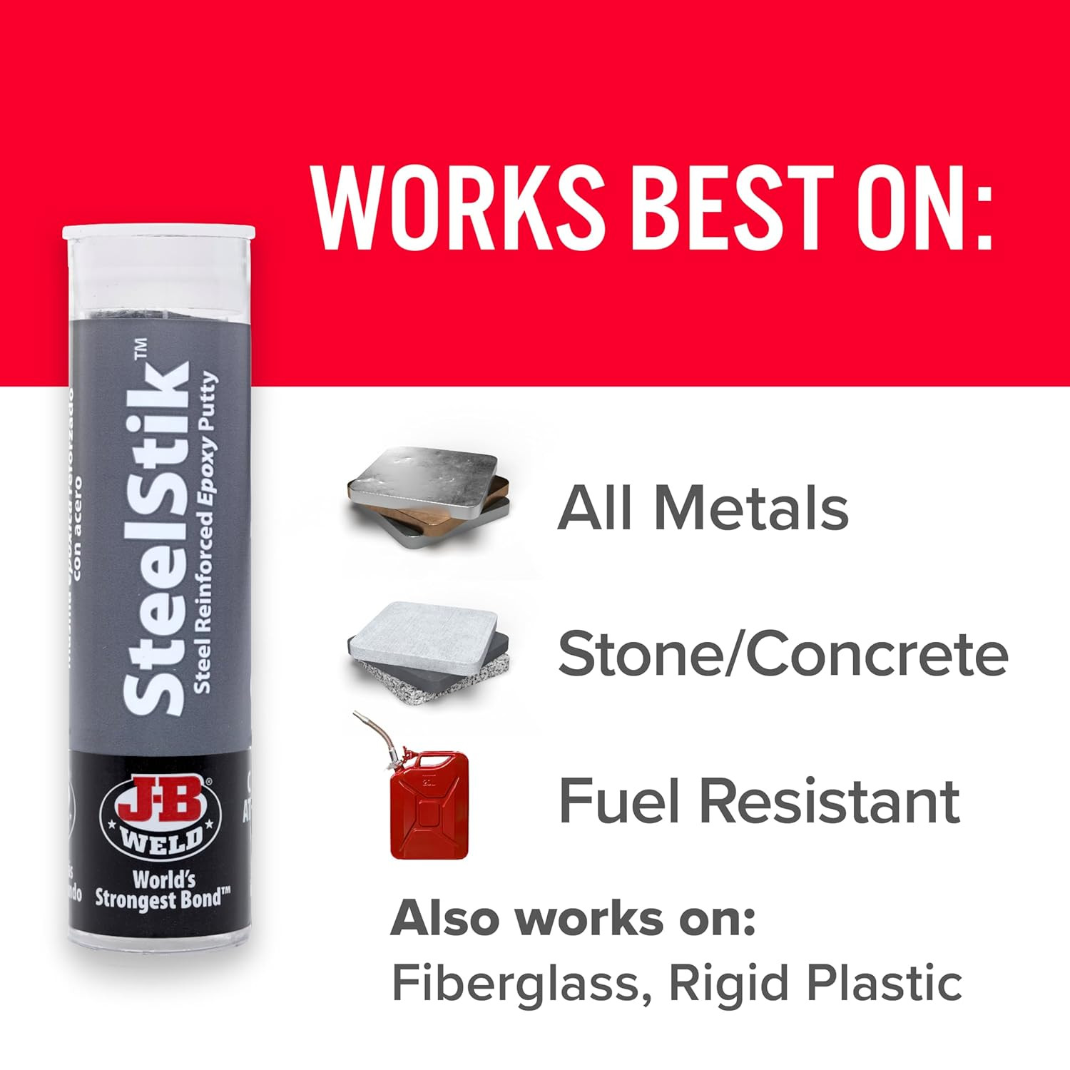 Steelstik, 1 Hour Cure, Steel Reinforced Epoxy Putty Stick – 2 Pack, Dark Grey (